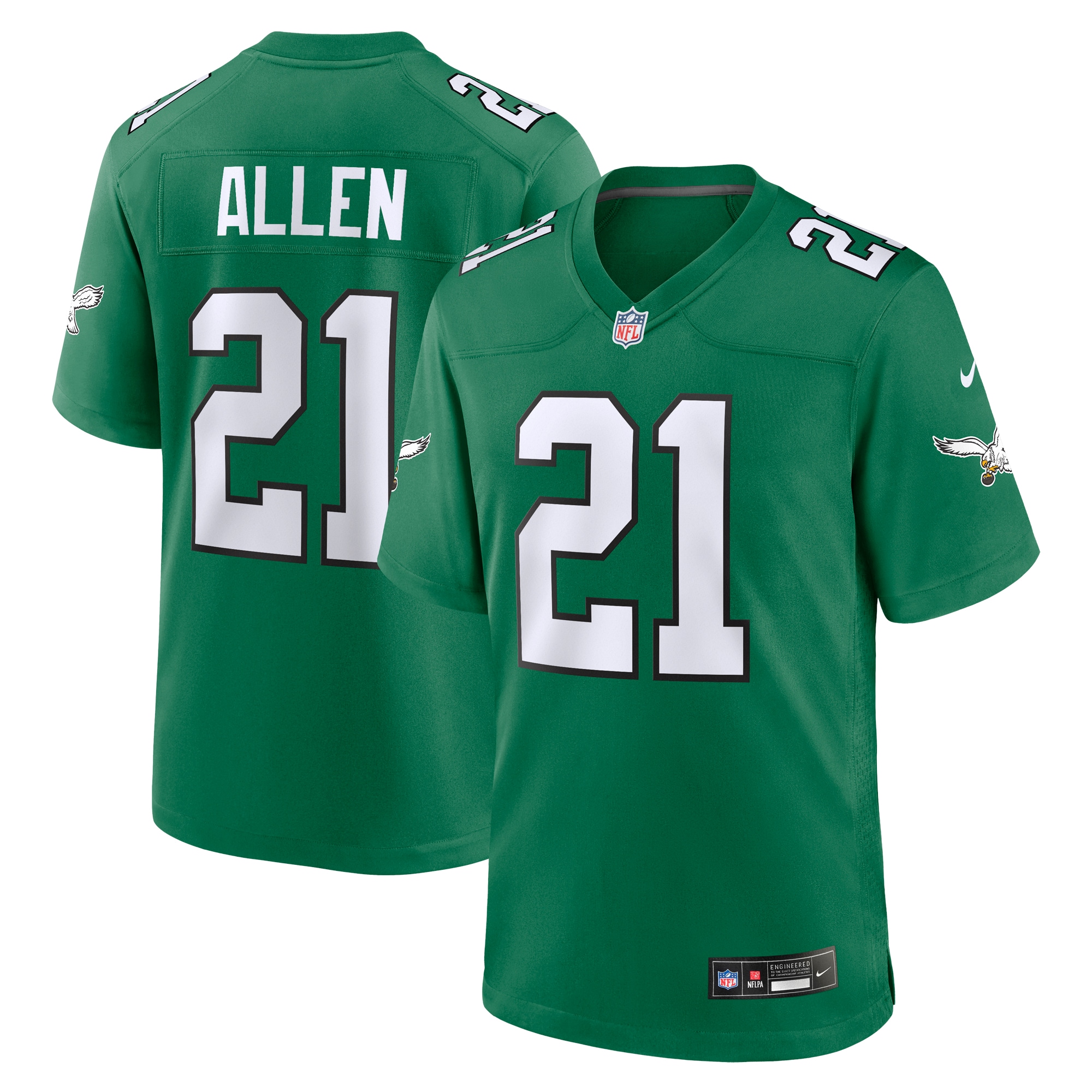 Men's Philadelphia Eagles Eric Allen Kelly Green Alternate Game Jersey JS2237 nicesnker