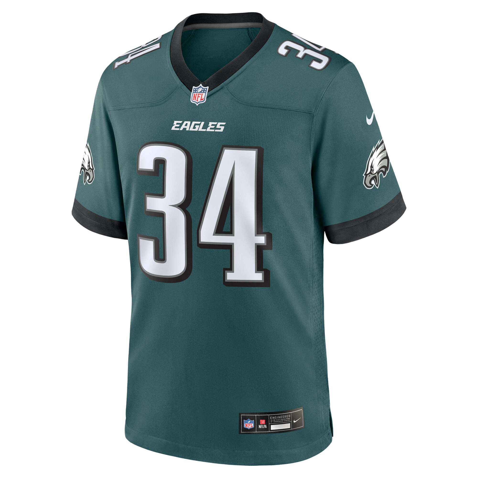 Alternative view of Men's Philadelphia Eagles Isaiah Rodgers Midnight Green Team Game Jersey JS2556 nicesnker