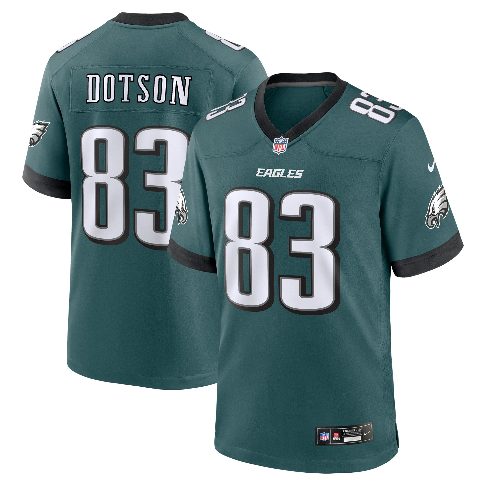 Men's Philadelphia Eagles Jahan Dotson Midnight Green Team Game Jersey JS7963 nicesnker
