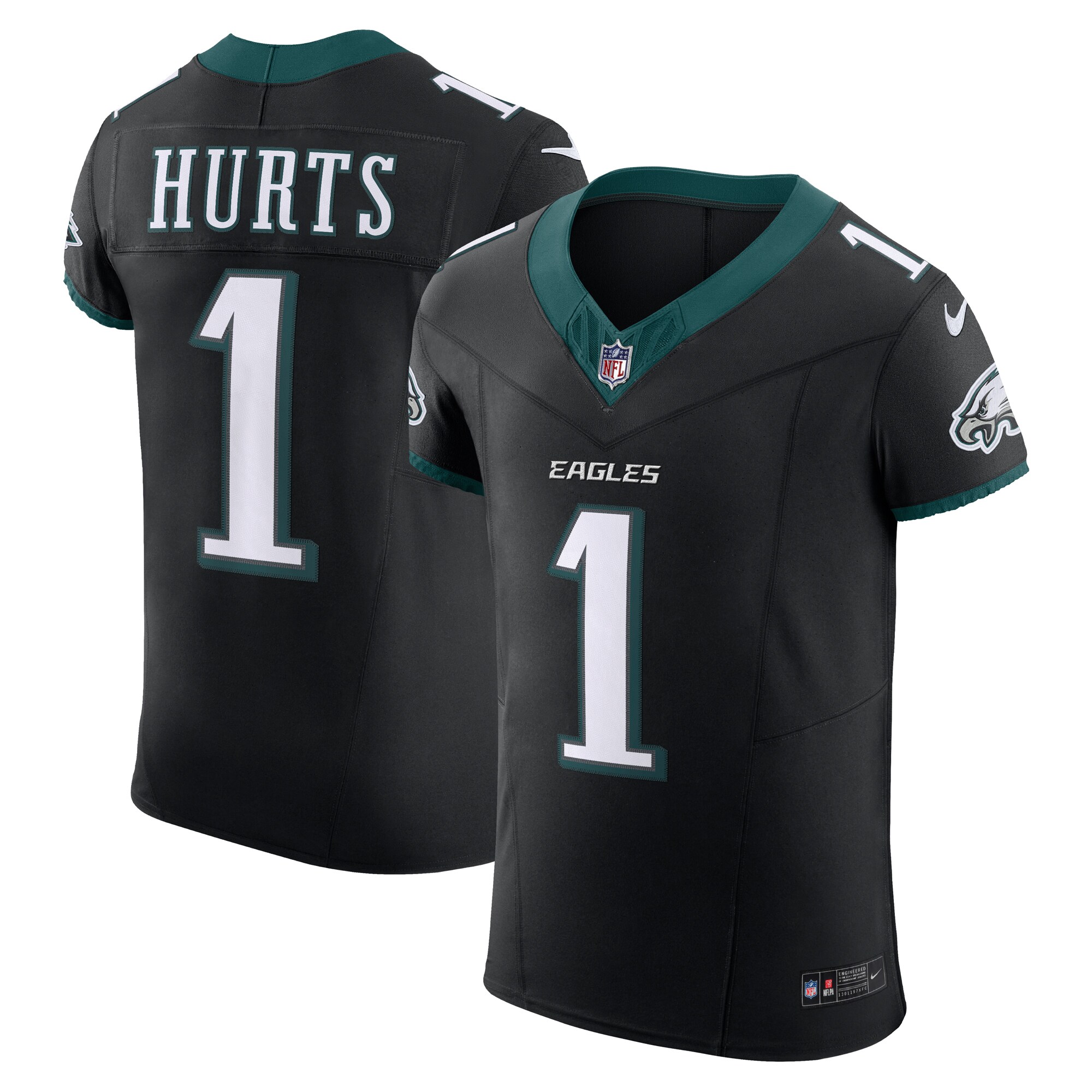 Men's Philadelphia Eagles Jalen Hurts Black Alternate Vapor F.U.S.E. Elite Jersey JS1561 nicesnker
