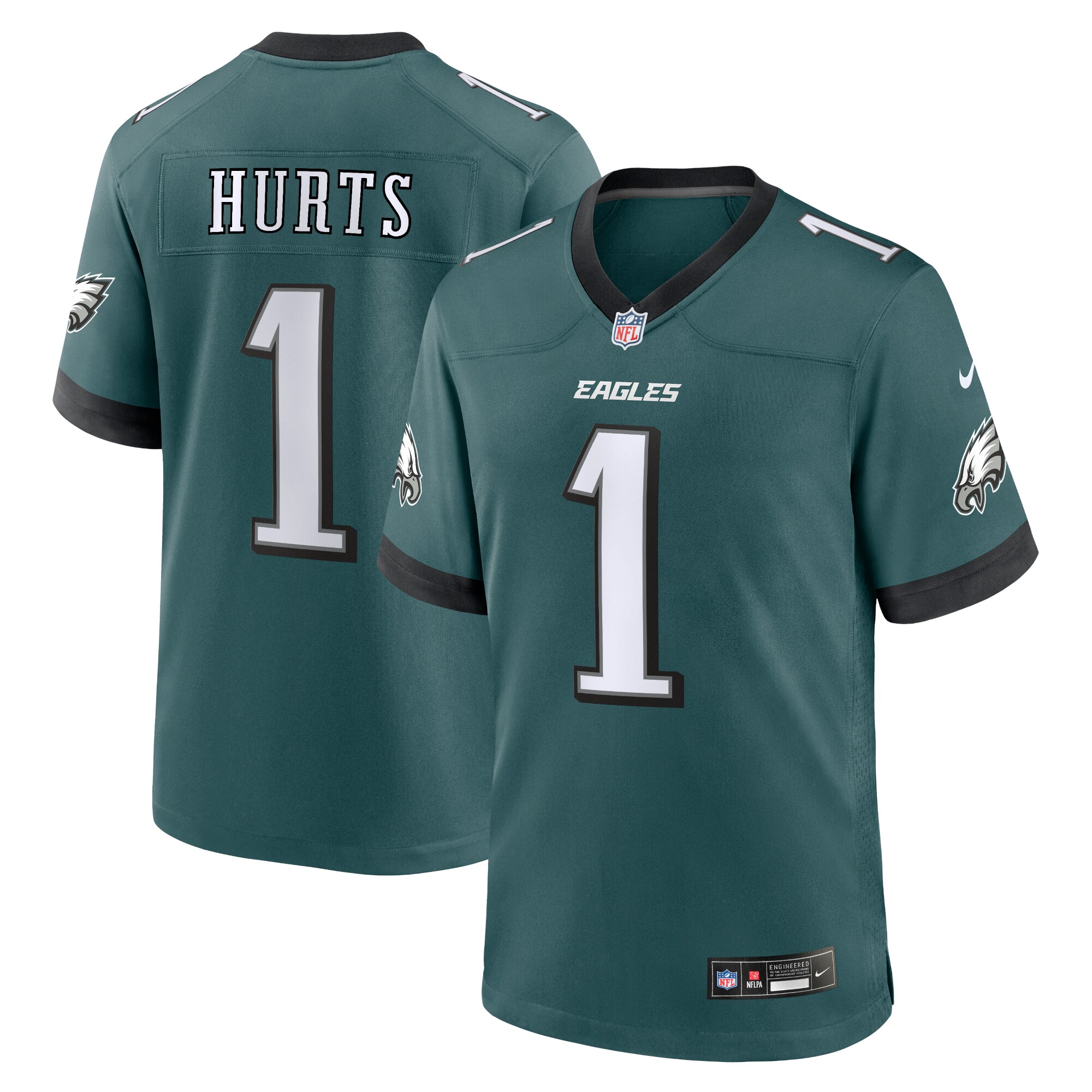 Men's Philadelphia Eagles Jalen Hurts Midnight Green Team Game Jersey JS6827 nicesnker