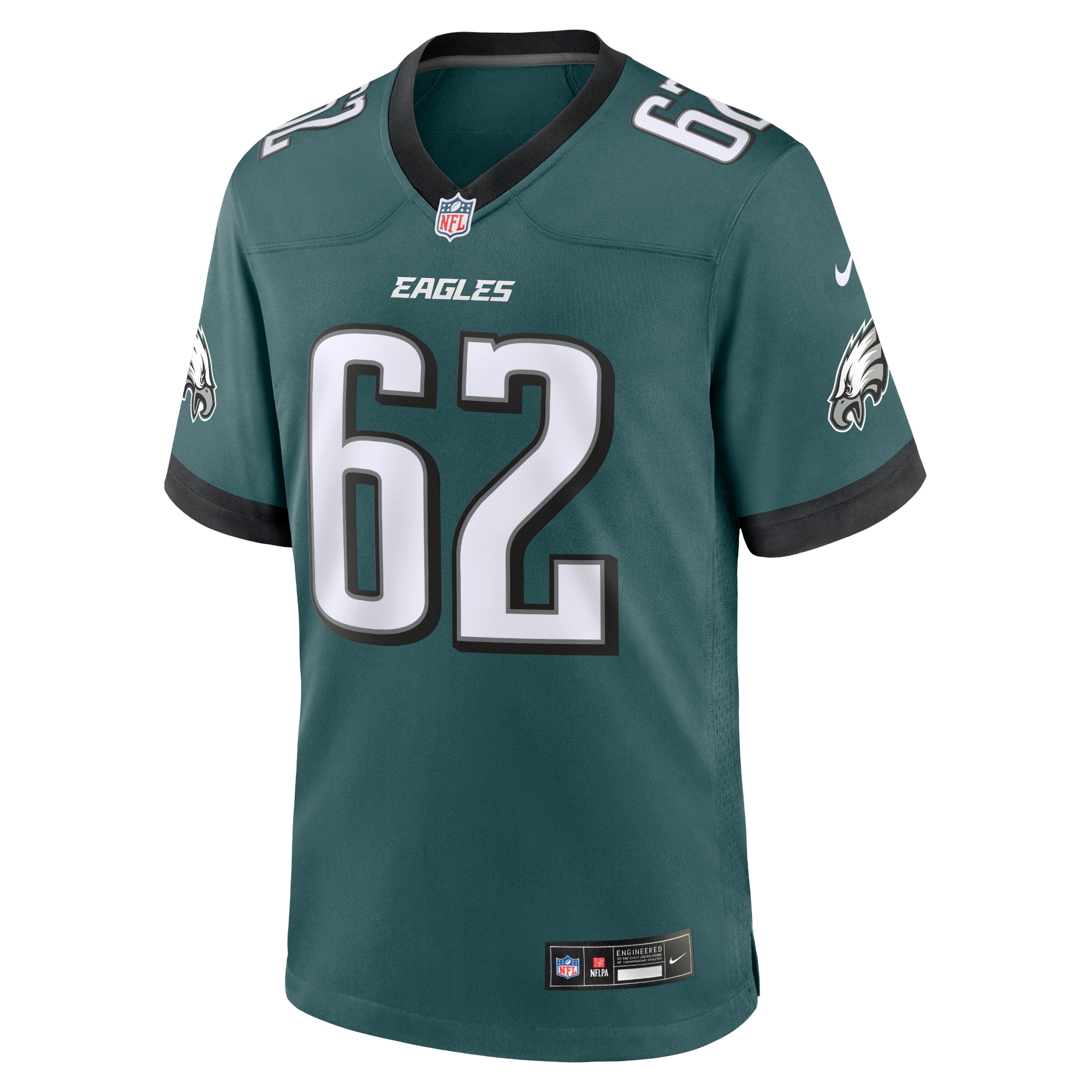 Alternative view of Men's Philadelphia Eagles Jason Kelce Midnight Green Team Game Jersey JS5593 nicesnker