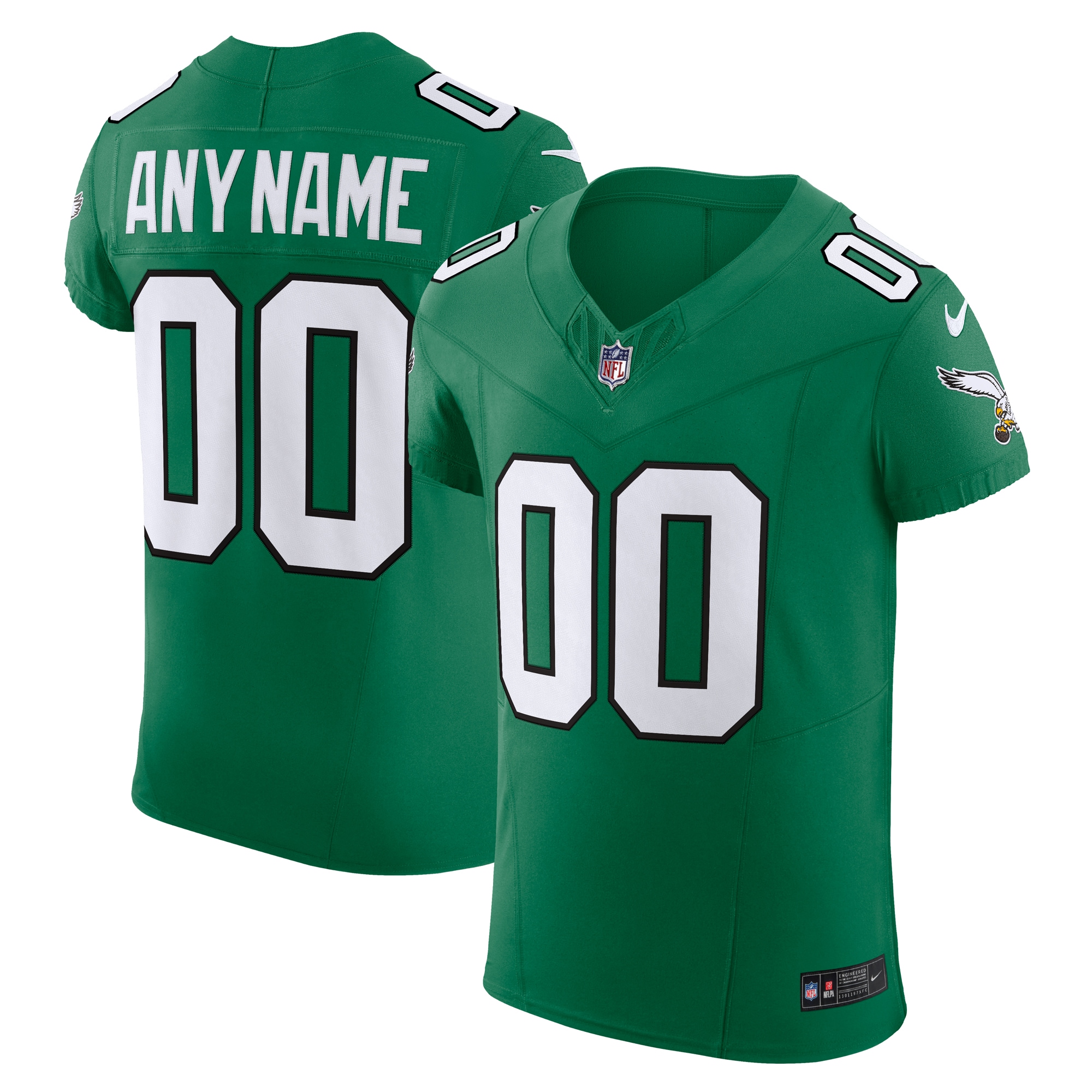 Men's Philadelphia Eagles Kelly Green 2nd Alternate Vapor F.U.S.E. Elite Custom Jersey JS7885 nicesnker