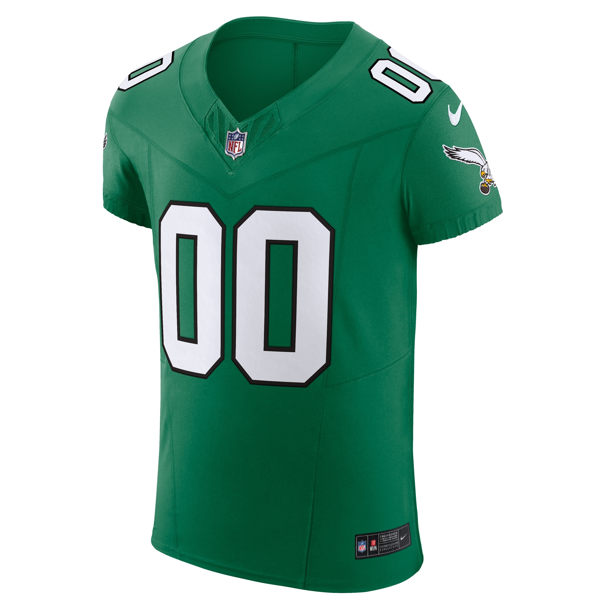 Alternative view of Men's Philadelphia Eagles Kelly Green 2nd Alternate Vapor F.U.S.E. Elite Custom Jersey JS7885 nicesnker