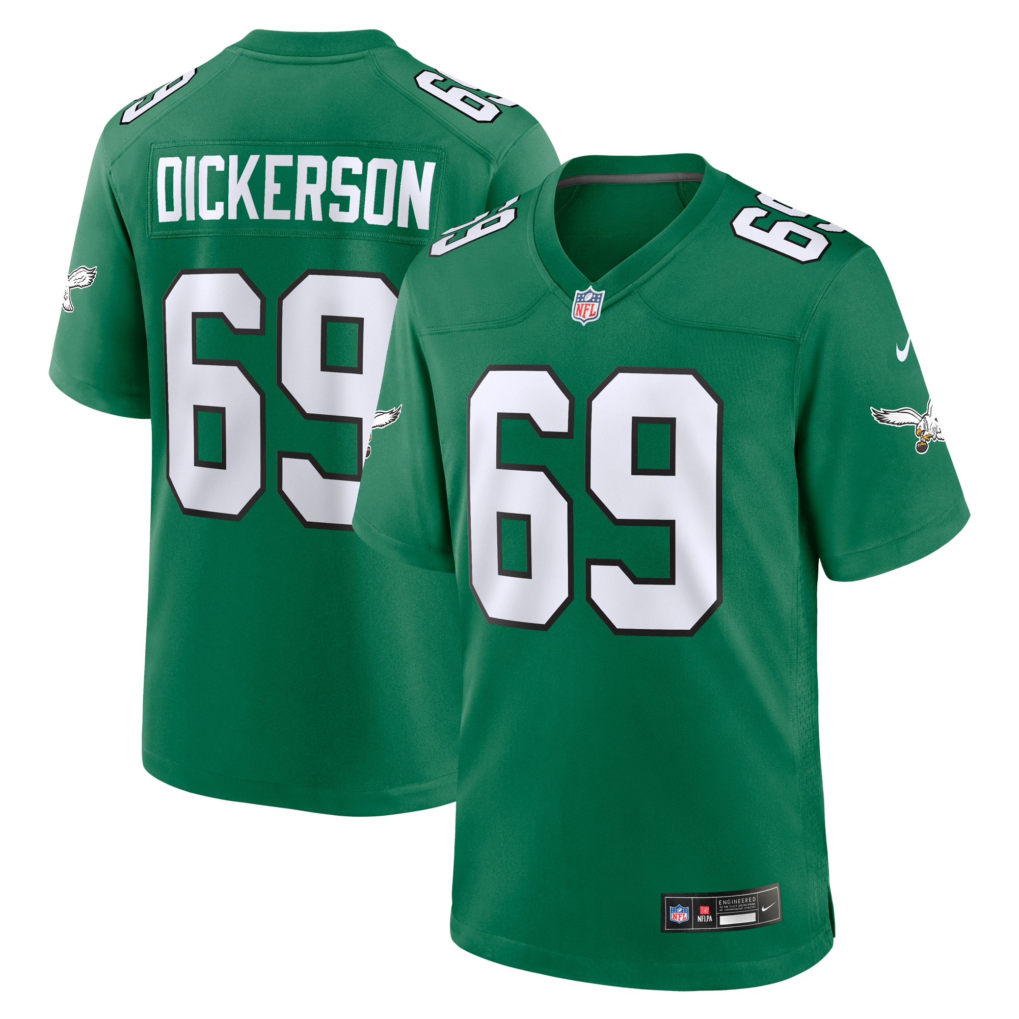 Men's Philadelphia Eagles Landon Dickerson Kelly Green Alternate Game Jersey JS8063 nicesnker