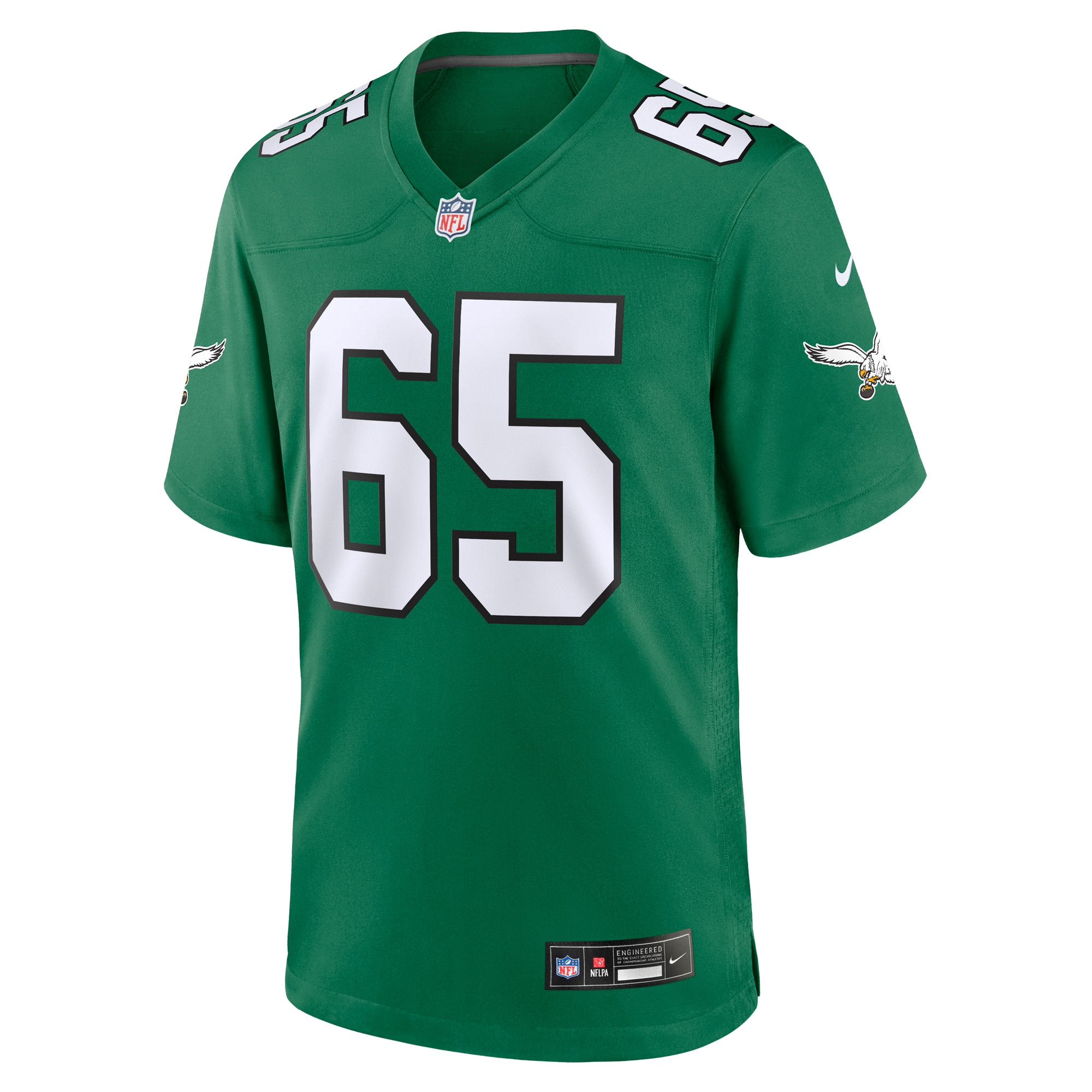 Alternative view of Men's Philadelphia Eagles Lane Johnson Kelly Green Alternate Game Jersey JS6269 nicesnker