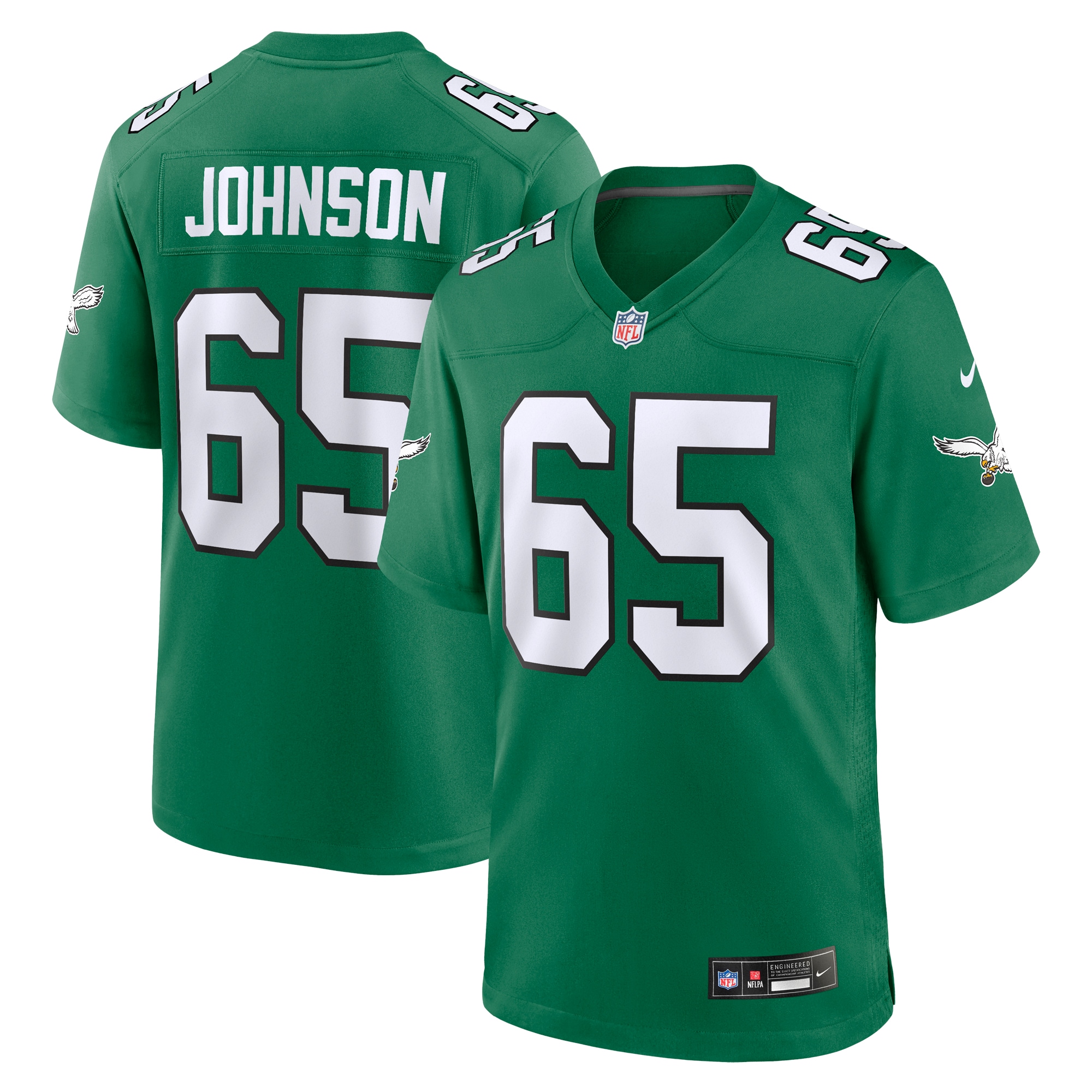 Men's Philadelphia Eagles Lane Johnson Kelly Green Alternate Game Jersey JS6269 nicesnker