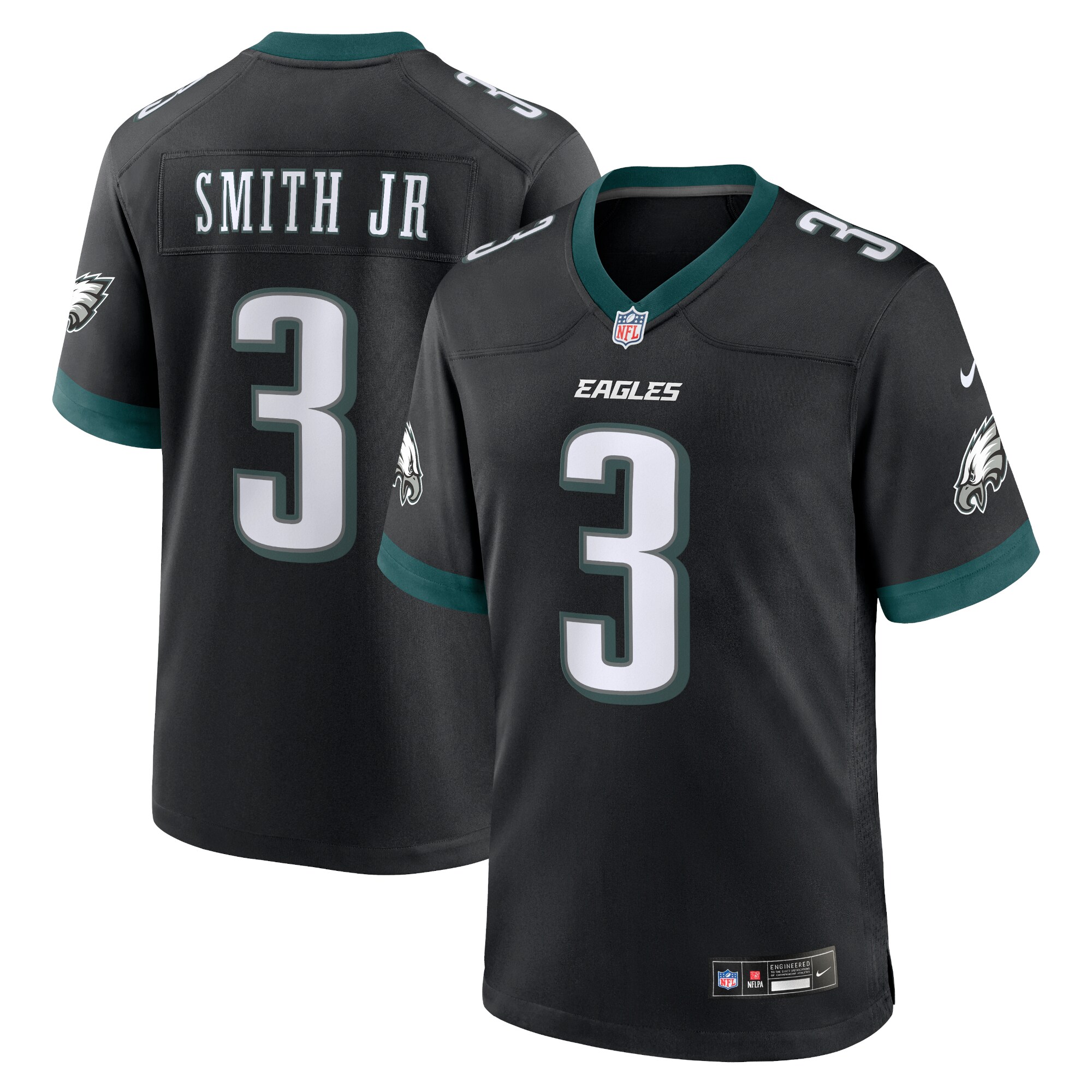 Men's Philadelphia Eagles Nolan Smith Black Alternate Game Jersey JS3201 nicesnker