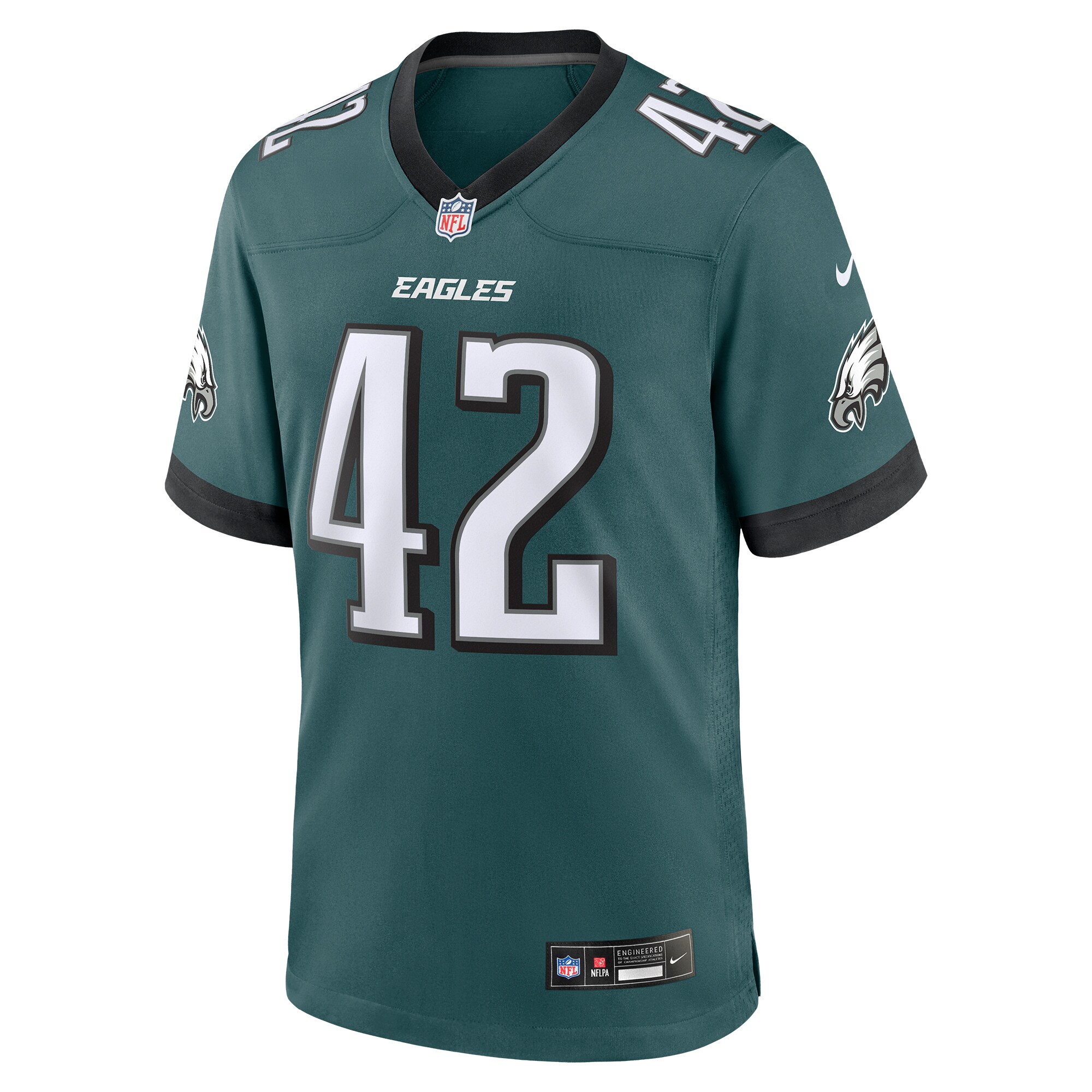 Alternative view of Men's Philadelphia Eagles Oren Burks Midnight Green Game Jersey JS4727 nicesnker