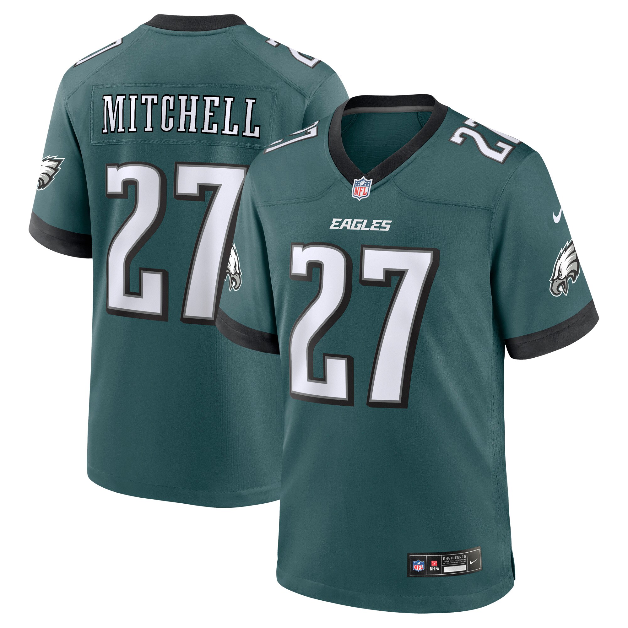 Men's Philadelphia Eagles Quinyon Mitchell Midnight Green Player Game Jersey JS7105 nicesnker