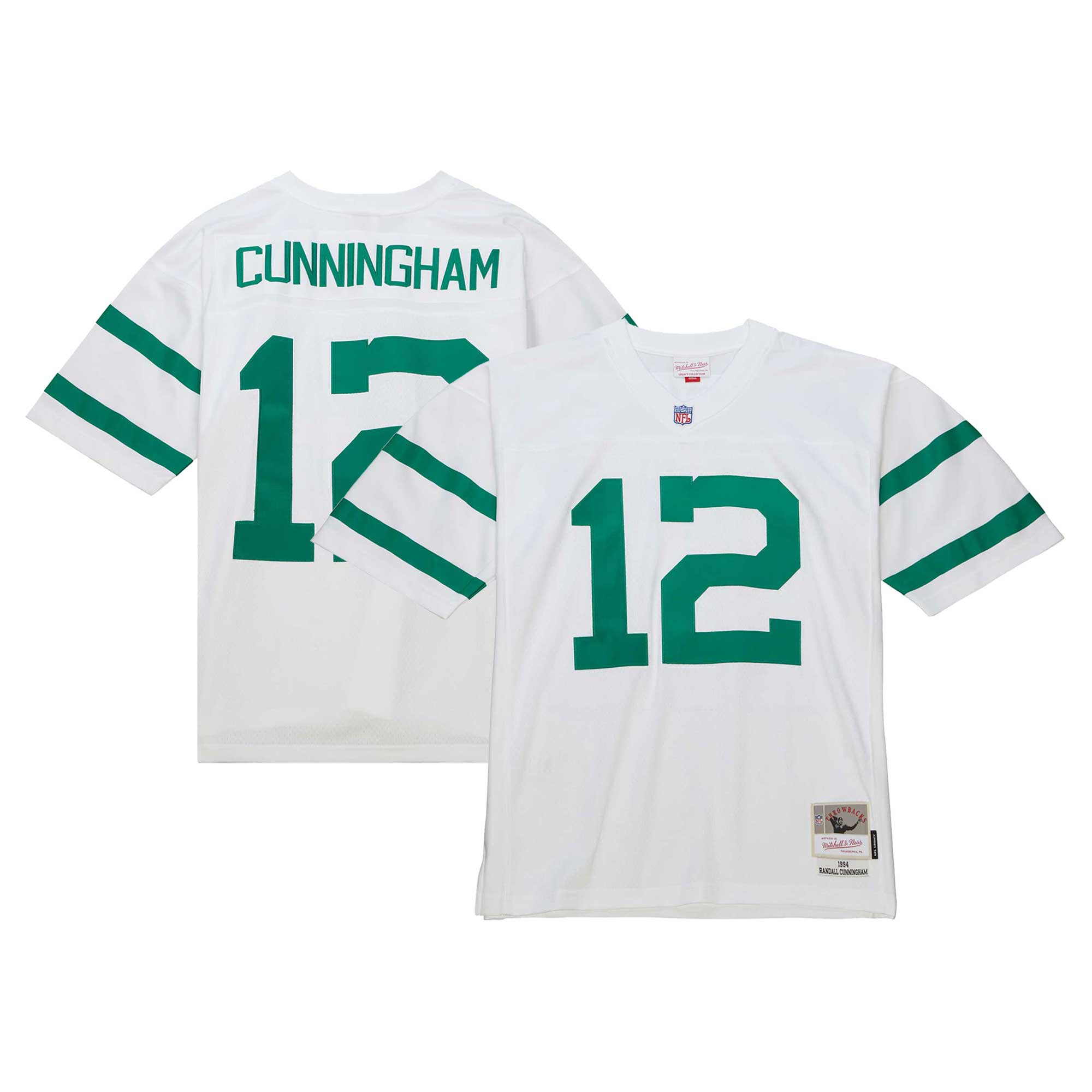 Men's Philadelphia Eagles Randall Cunningham Mitchell & Ness White Legacy Jersey JS5658 nicesnker