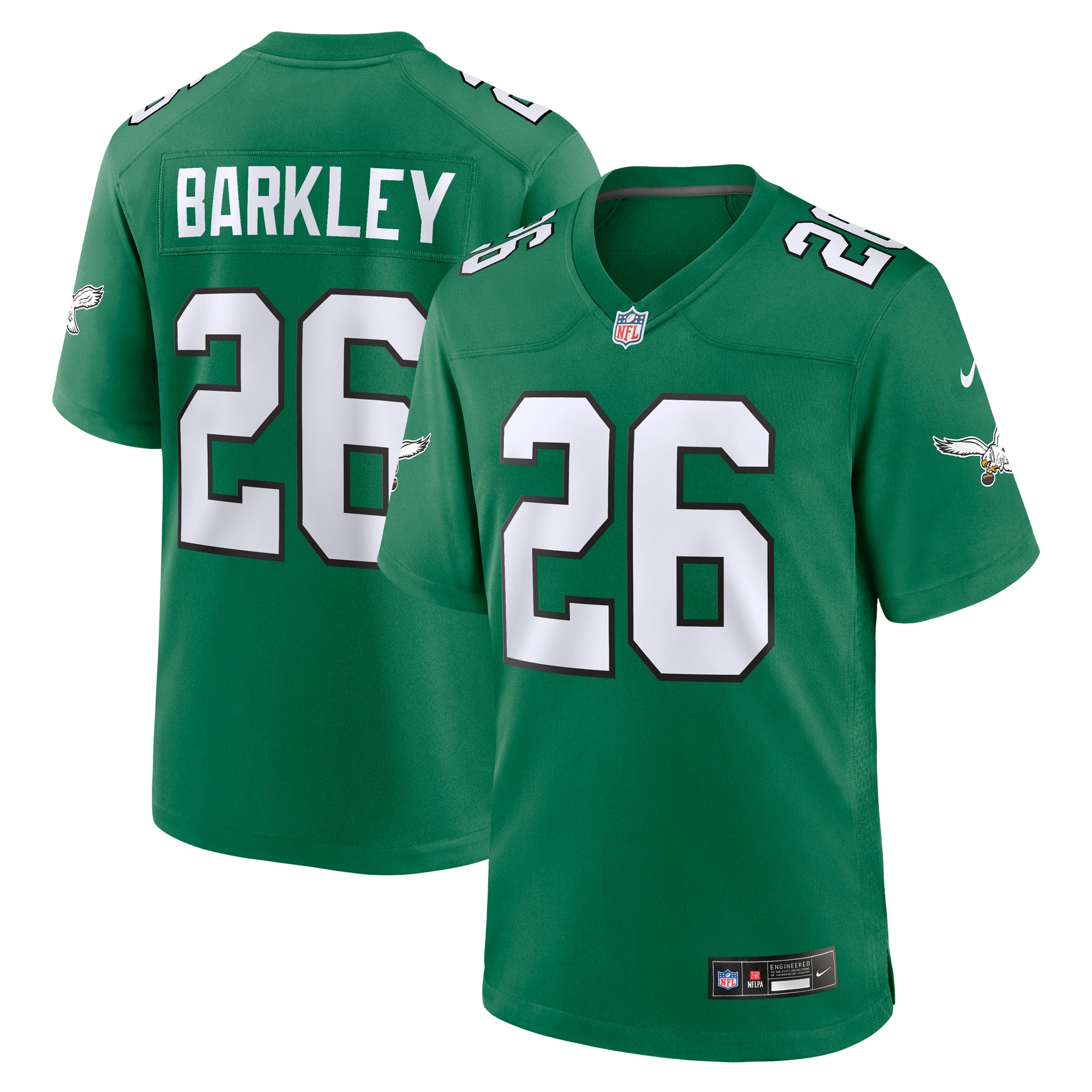 Men's Philadelphia Eagles Saquon Barkley Kelly Green Alternate Game Jersey JS9129 nicesnker