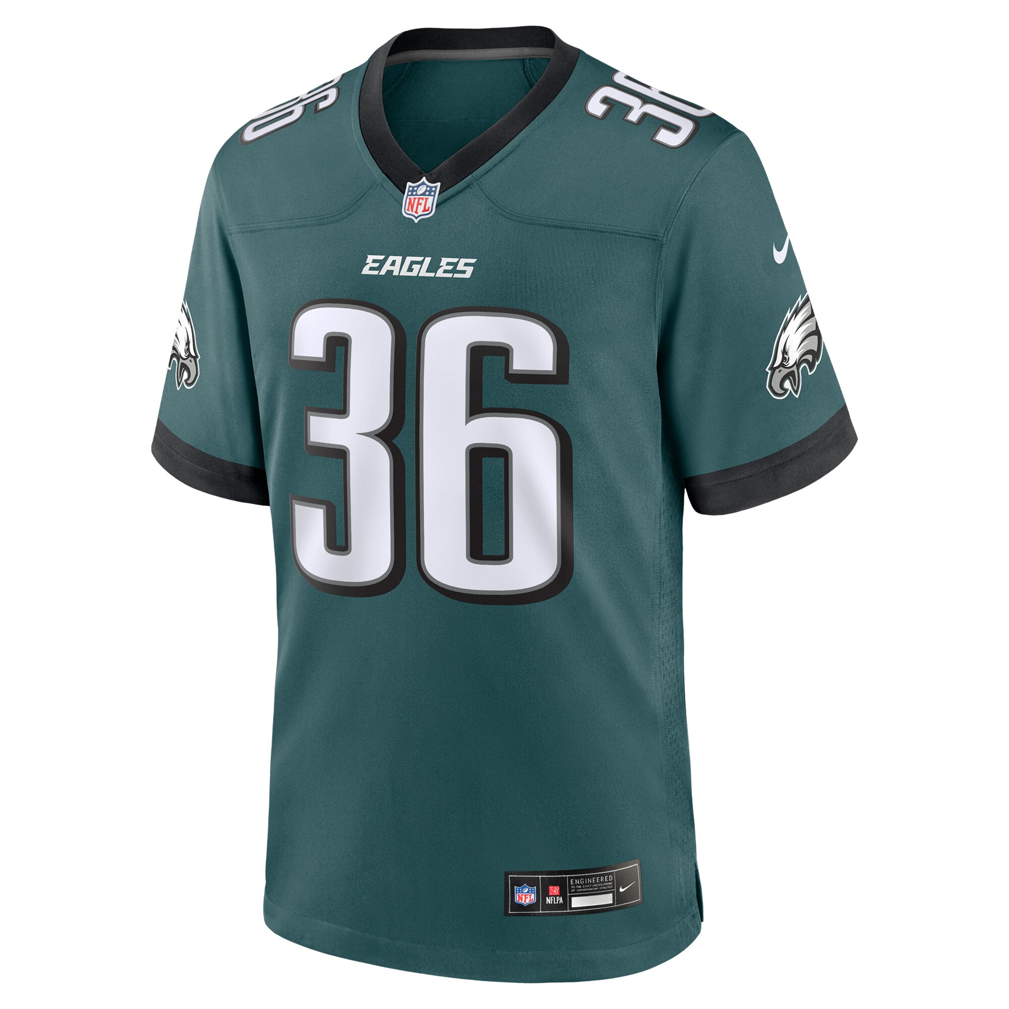 Alternative view of Men's Philadelphia Eagles Tristin McCollum Midnight Green Team Game Jersey JS6337 nicesnker