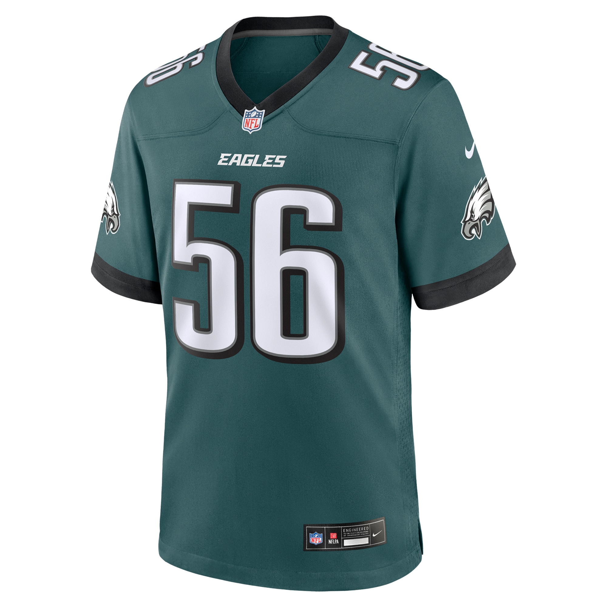 Alternative view of Men's Philadelphia Eagles Tyler Steen Midnight Green Team Game Jersey JS3867 nicesnker