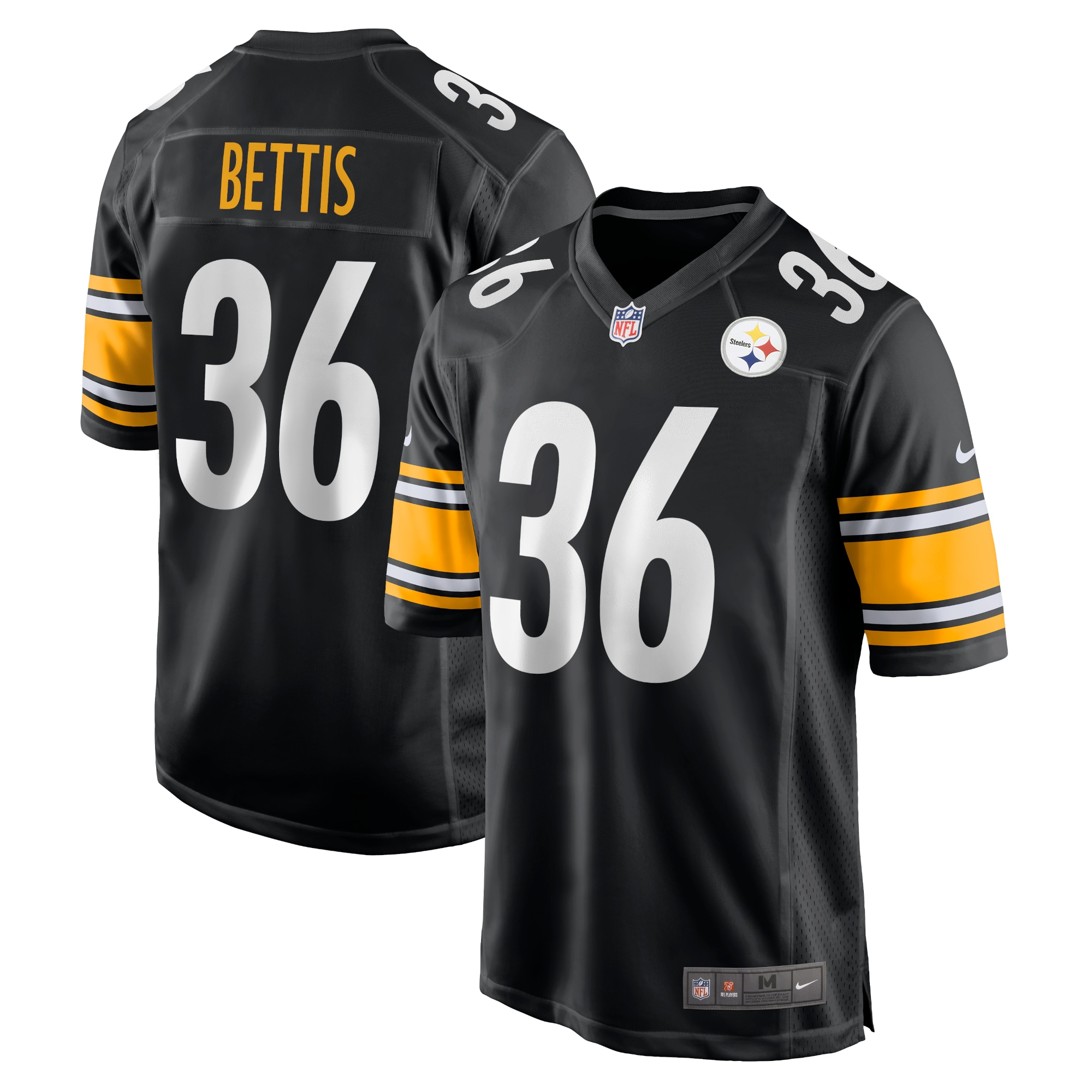 Men's Pittsburgh Steelers Jerome Bettis Black Retired Player Game Jersey JS2808 nicesnker