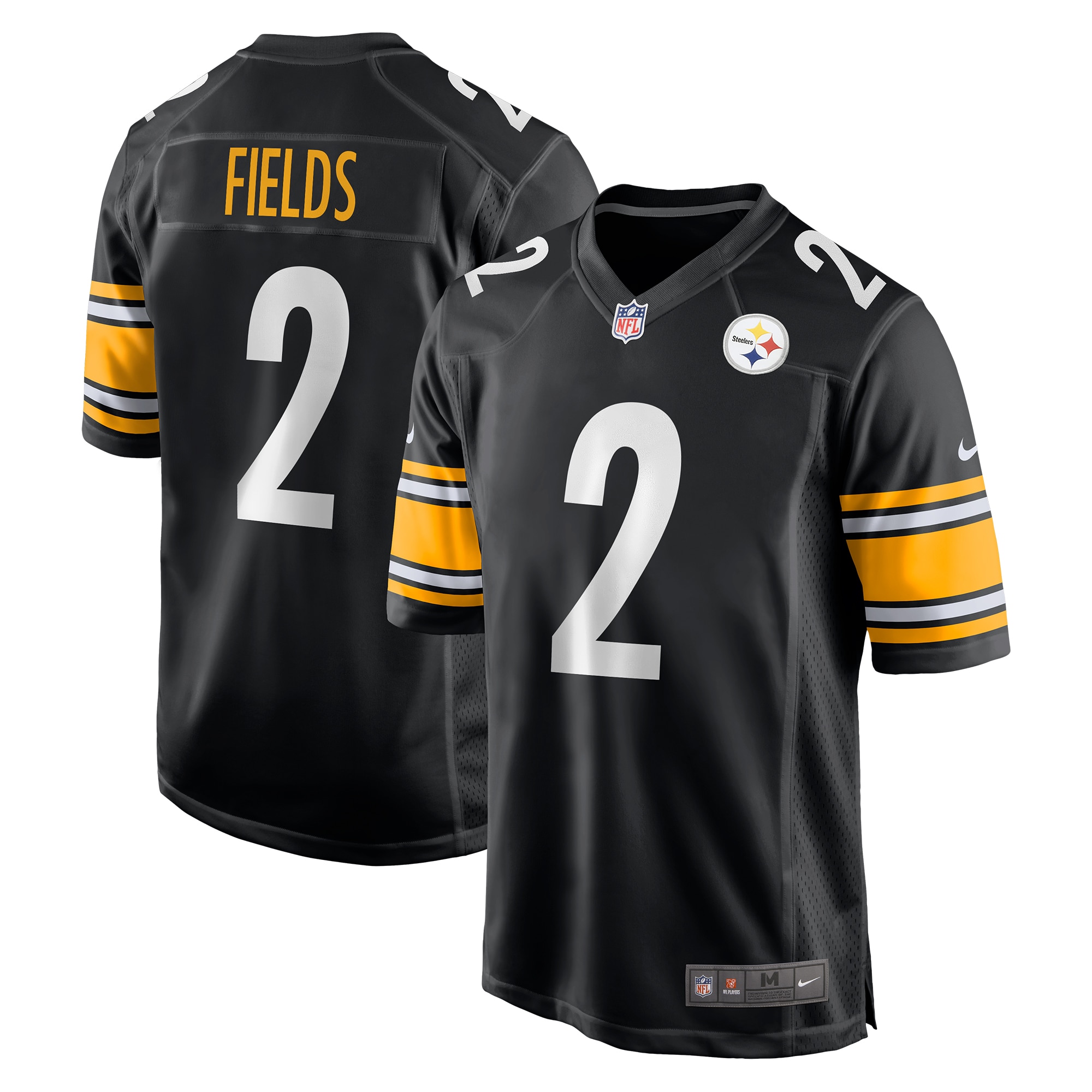 Men's Pittsburgh Steelers Justin Fields Black Game Player Jersey JS5370 nicesnker