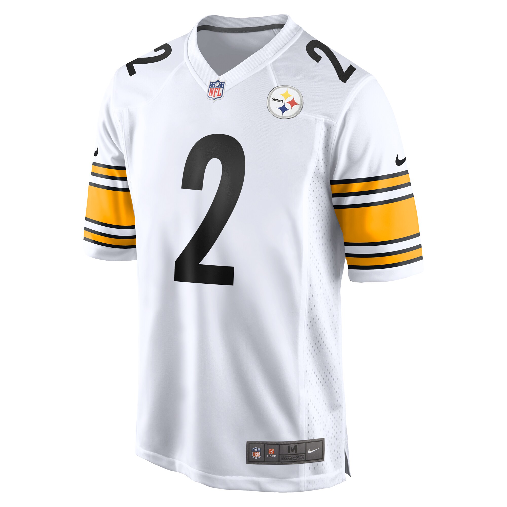 Alternative view of Men's Pittsburgh Steelers Justin Fields White Game Jersey JS2558 nicesnker