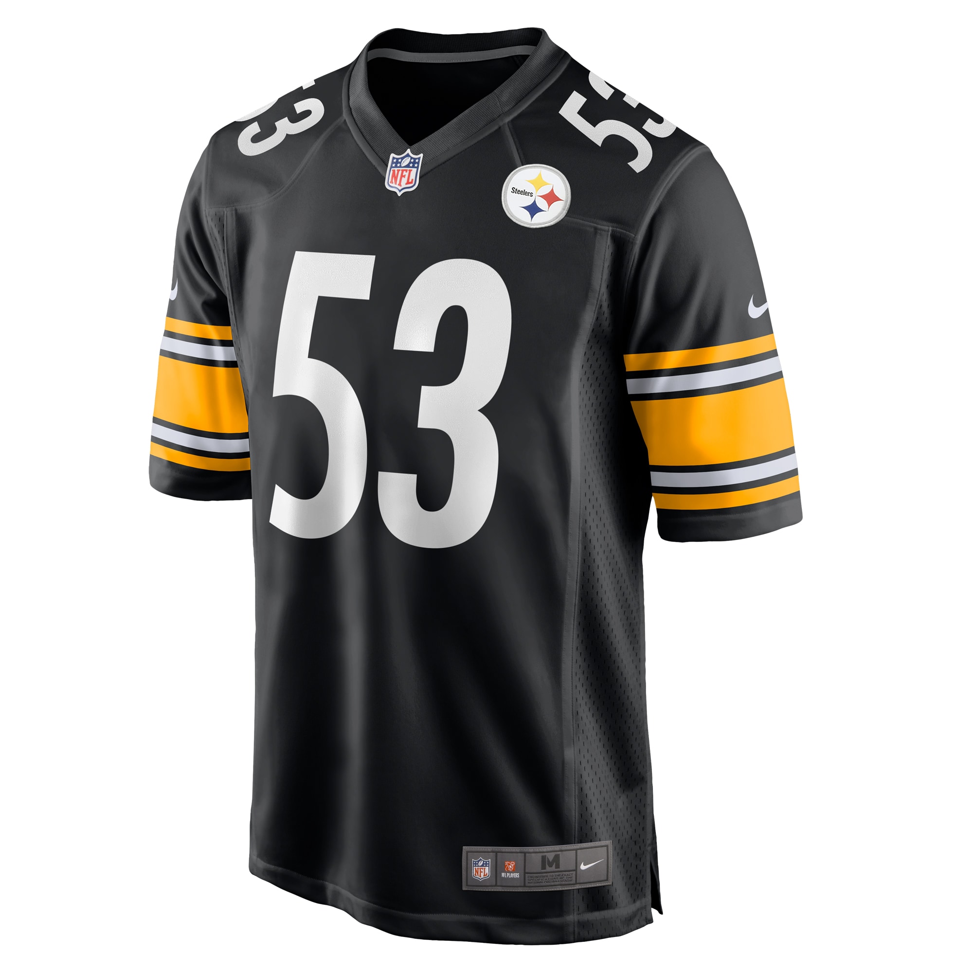 Alternative view of Men's Pittsburgh Steelers Kyron Johnson Black Game Jersey JS4626 nicesnker