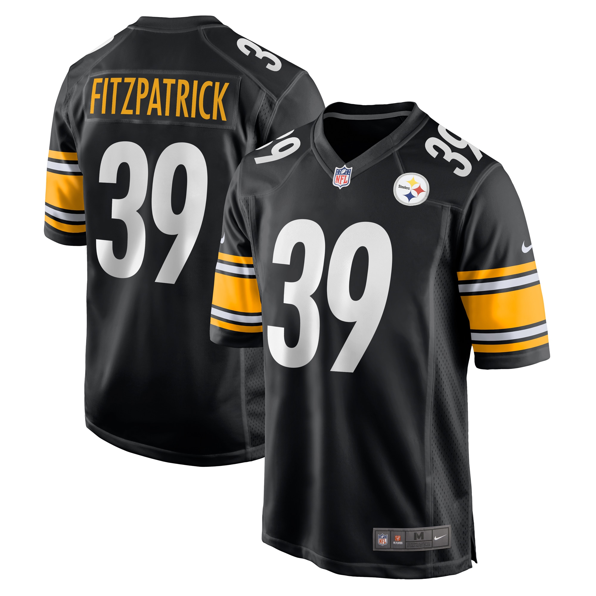 Men's Pittsburgh Steelers Minkah Fitzpatrick Black Game Jersey JS8918 nicesnker