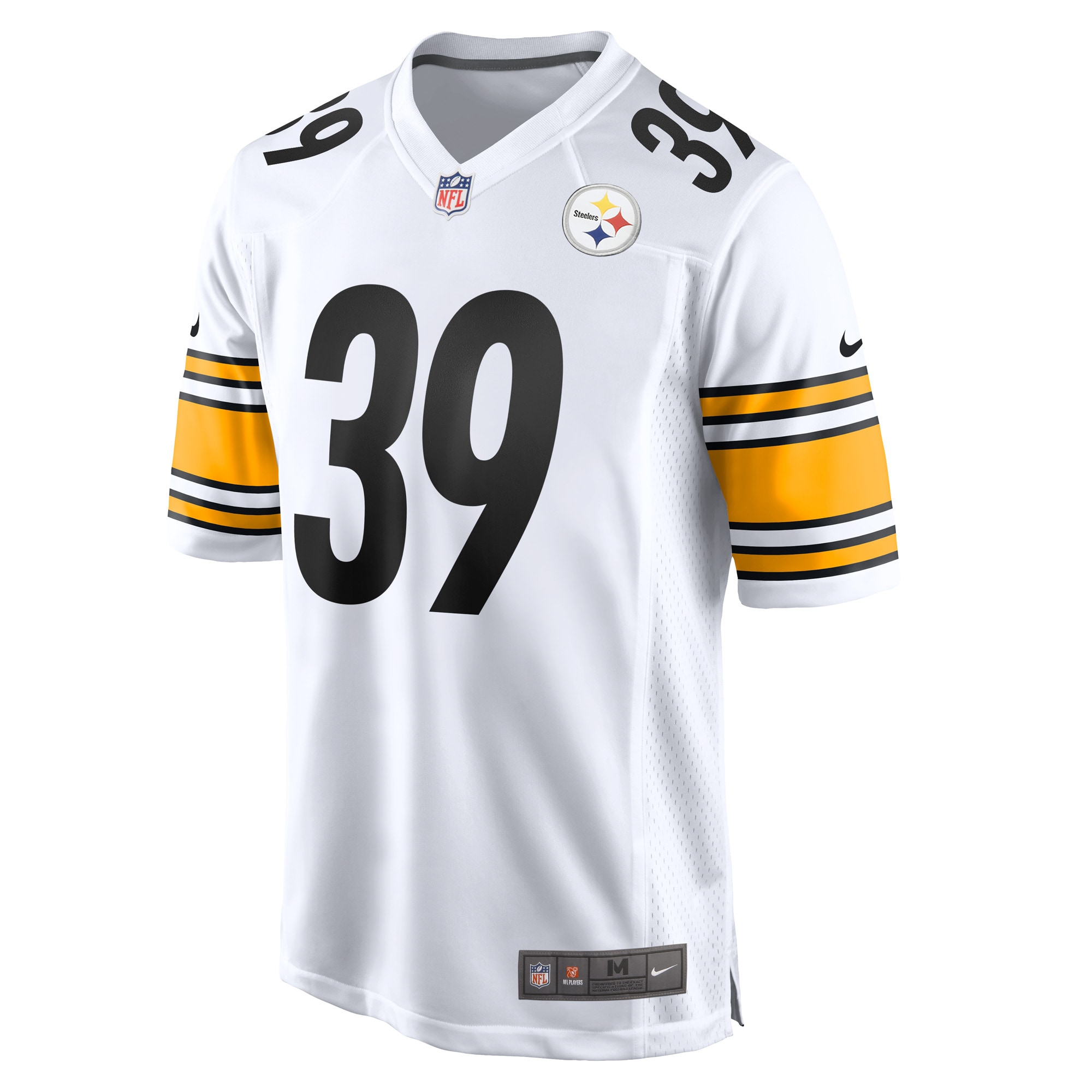 Alternative view of Men's Pittsburgh Steelers Minkah Fitzpatrick White Game Player Jersey JS6591 nicesnker