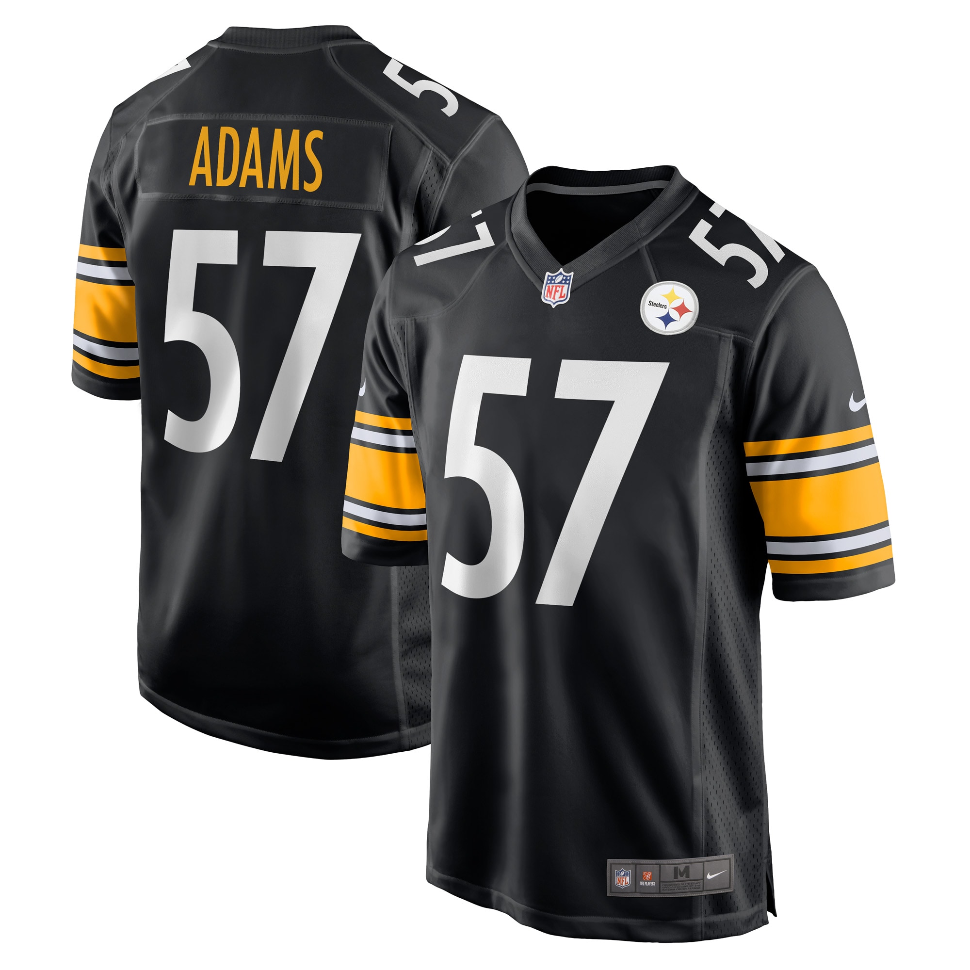 Men's Pittsburgh Steelers Montravius Adams Black Game Player Jersey JS6400 nicesnker