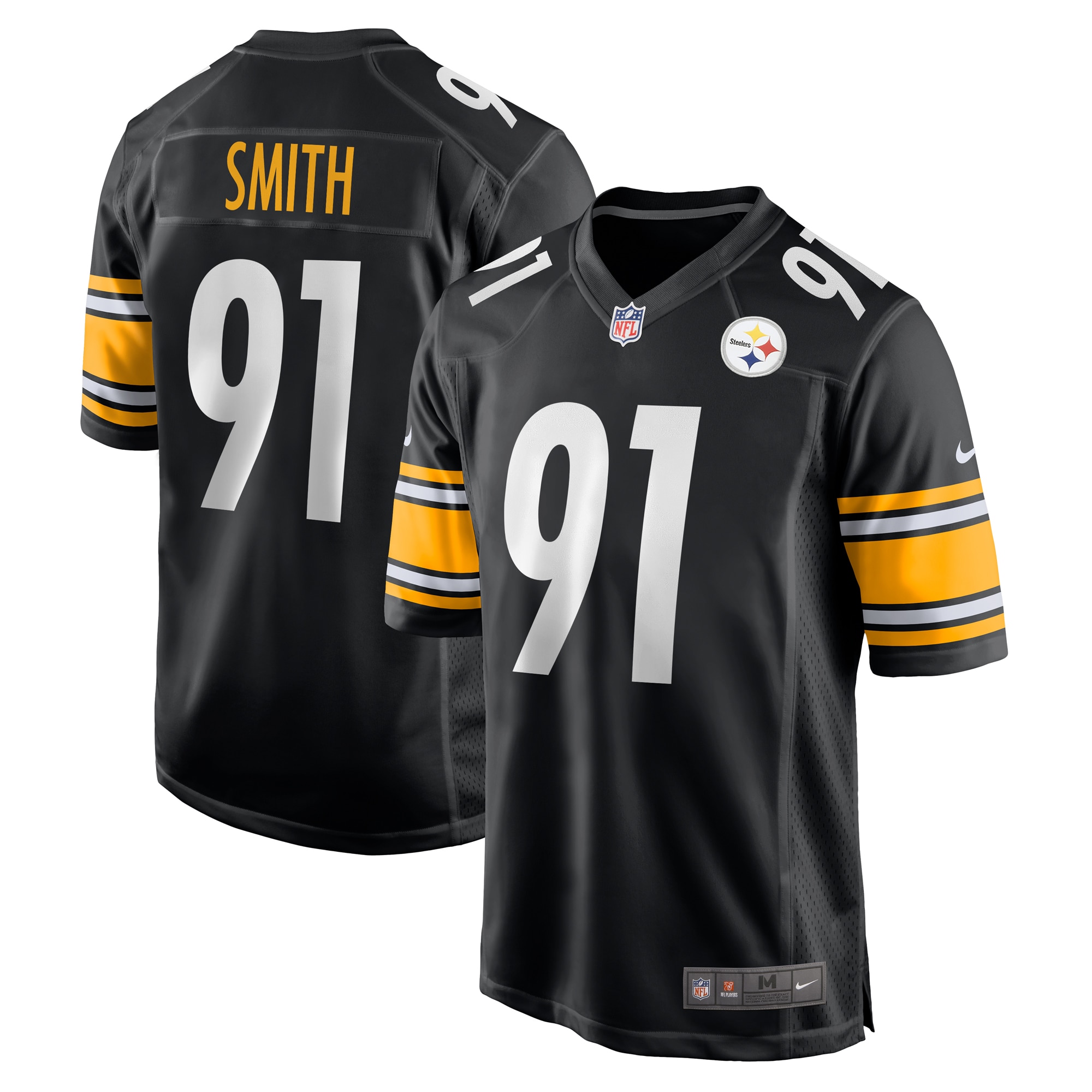 Men's Pittsburgh Steelers Preston Smith Black Game Jersey JS2159 nicesnker
