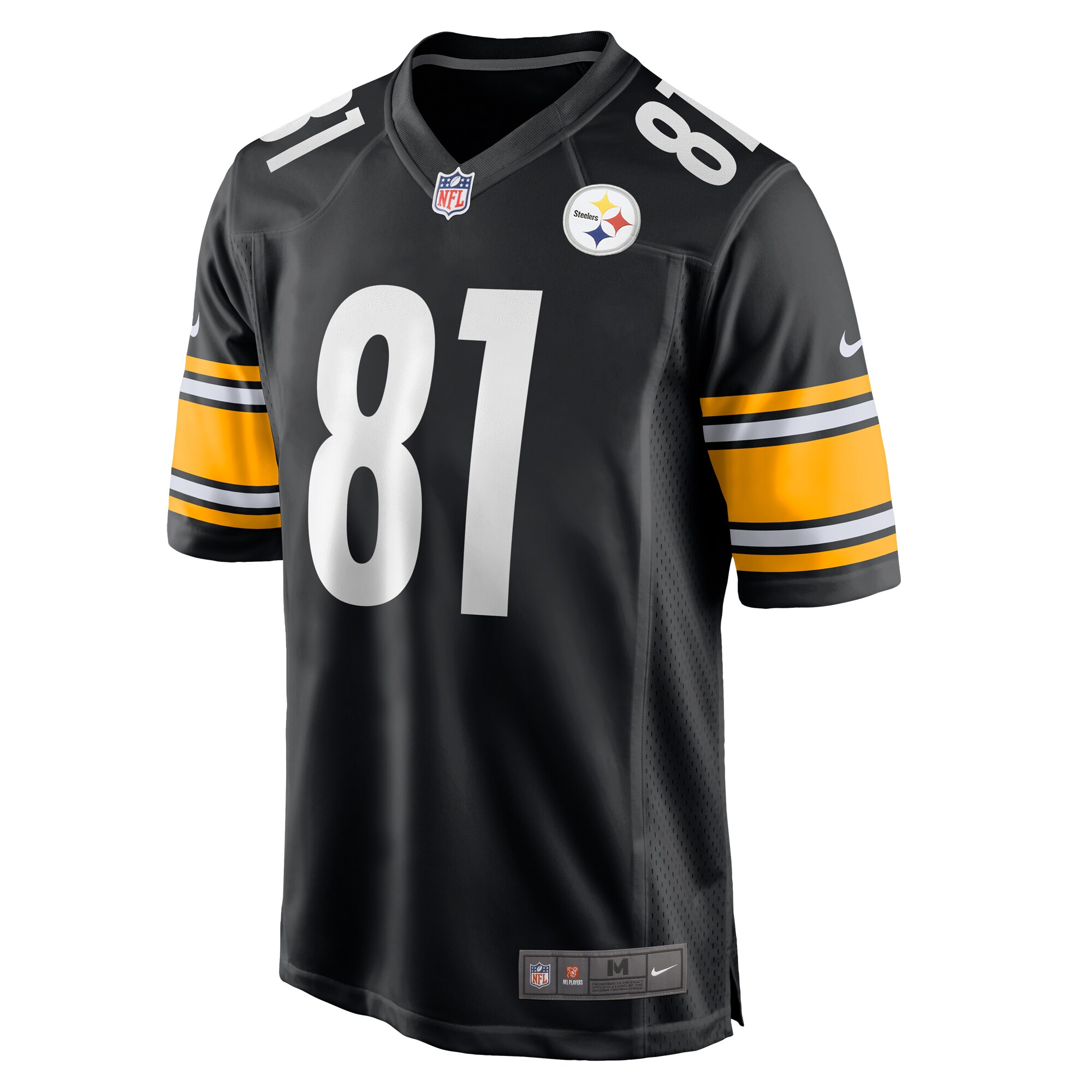 Alternative view of Men's Pittsburgh Steelers Scotty Washington Black Game Jersey JS3742 nicesnker