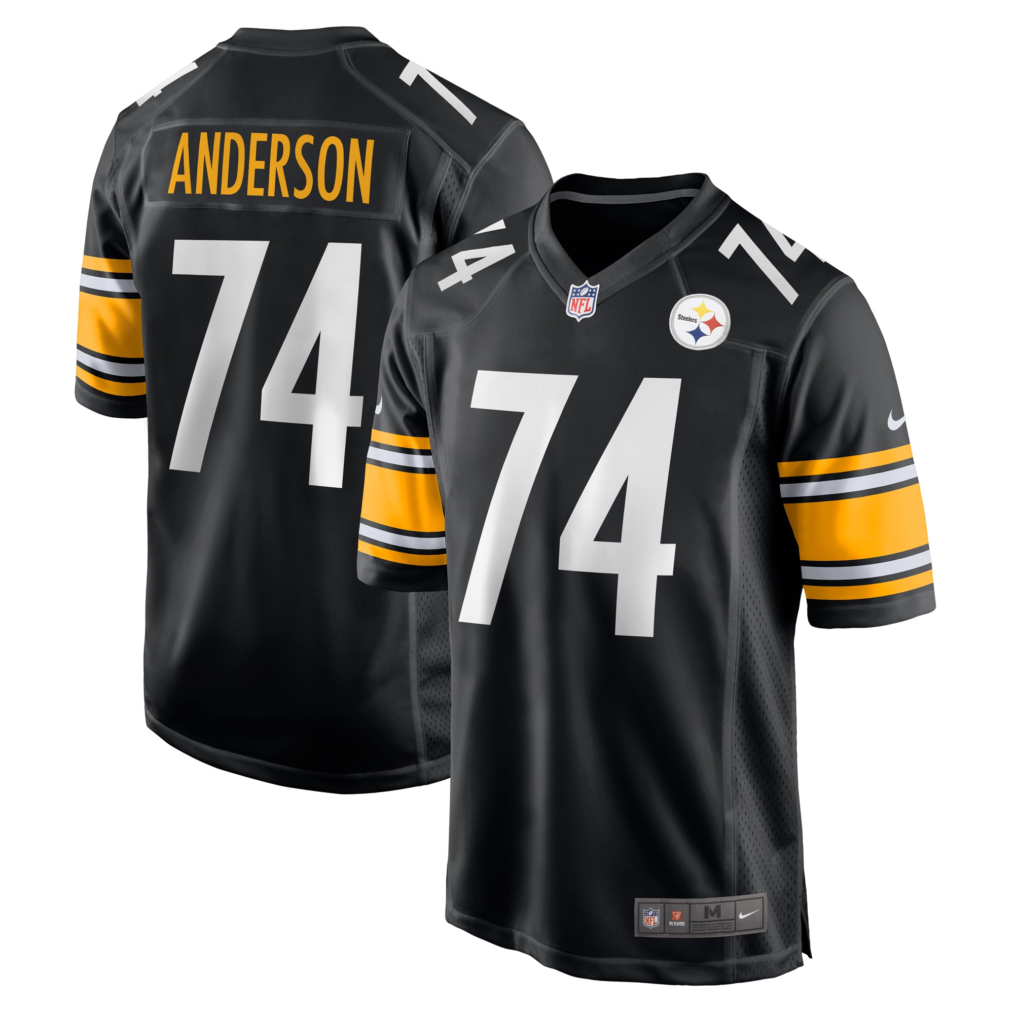 Men's Pittsburgh Steelers Spencer Anderson Black Game Jersey JS4451 nicesnker
