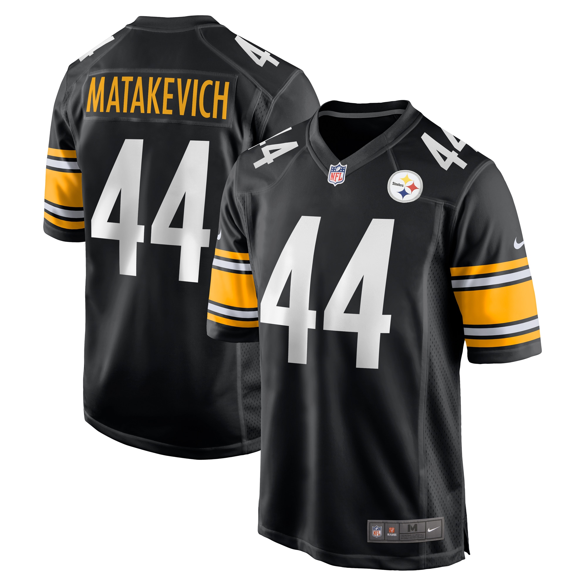 Men's Pittsburgh Steelers Tyler Matakevich Black Game Jersey JS4872 nicesnker
