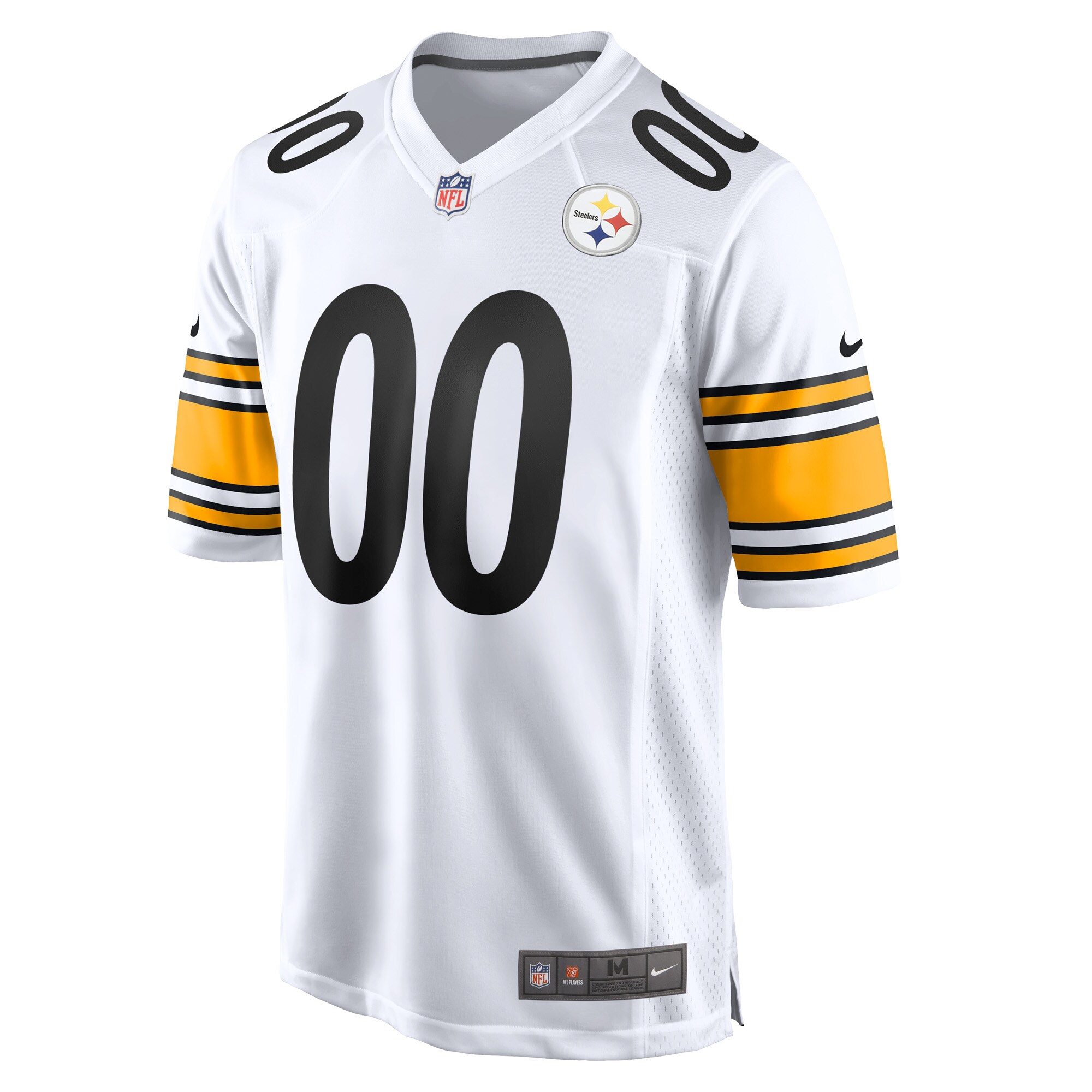 Alternative view of Men's Pittsburgh Steelers White Game Custom Jersey JS8094 nicesnker