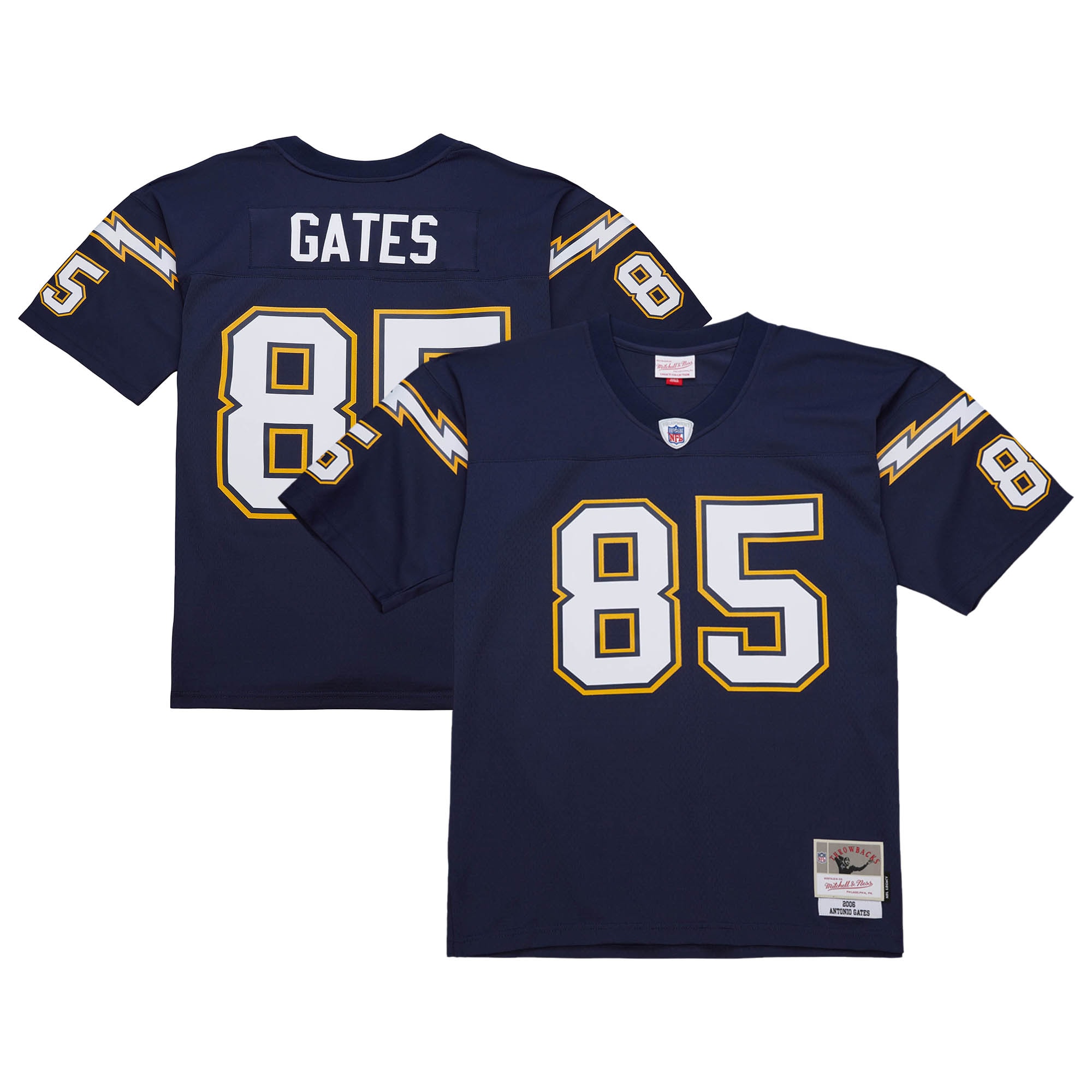 Men's San Diego Chargers Antonio Gates Mitchell & Ness Navy 2006 Legacy Jersey JS2616 nicesnker