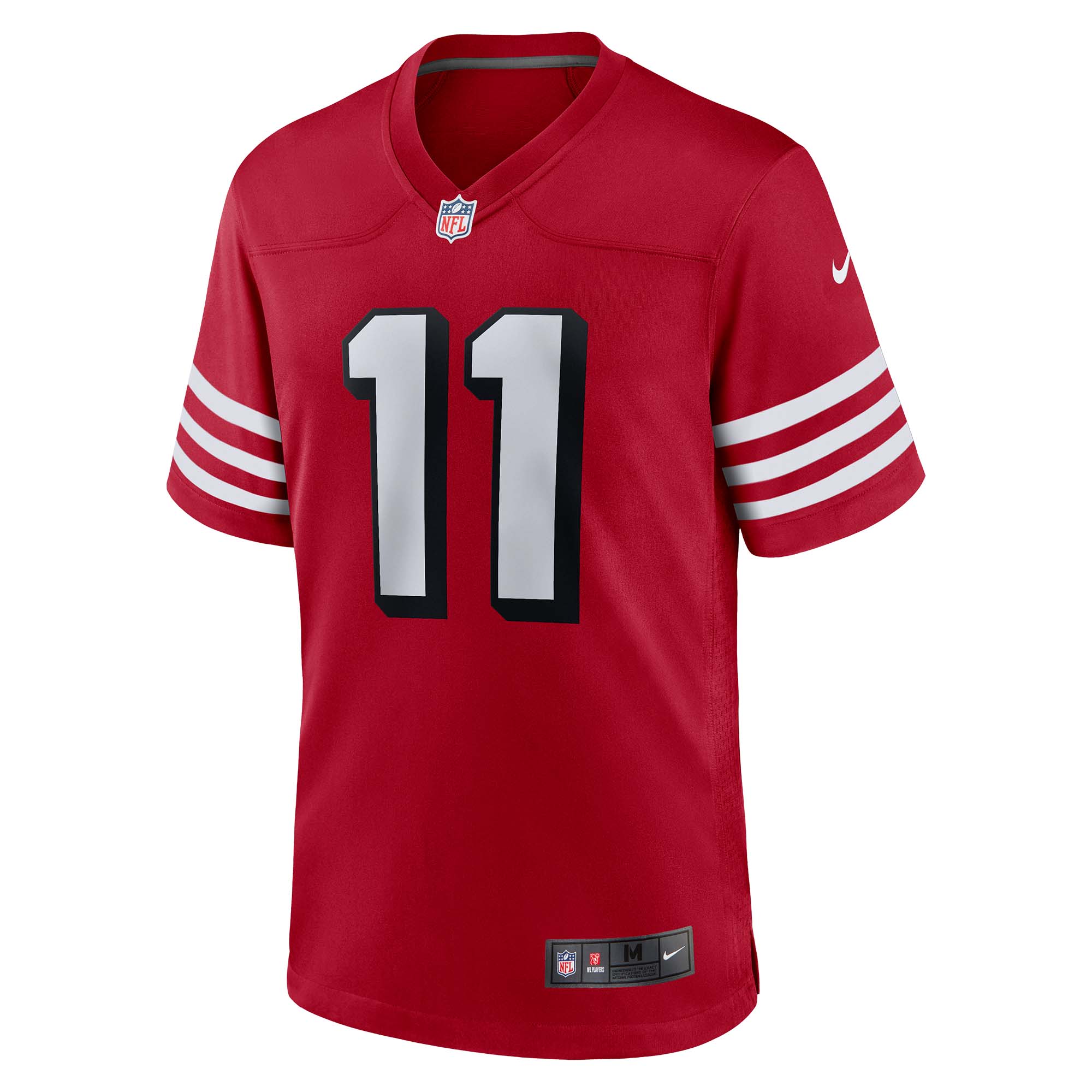 Alternative view of Men's San Francisco 49ers Brandon Aiyuk Scarlet Alternate Game Jersey JS3019 nicesnker