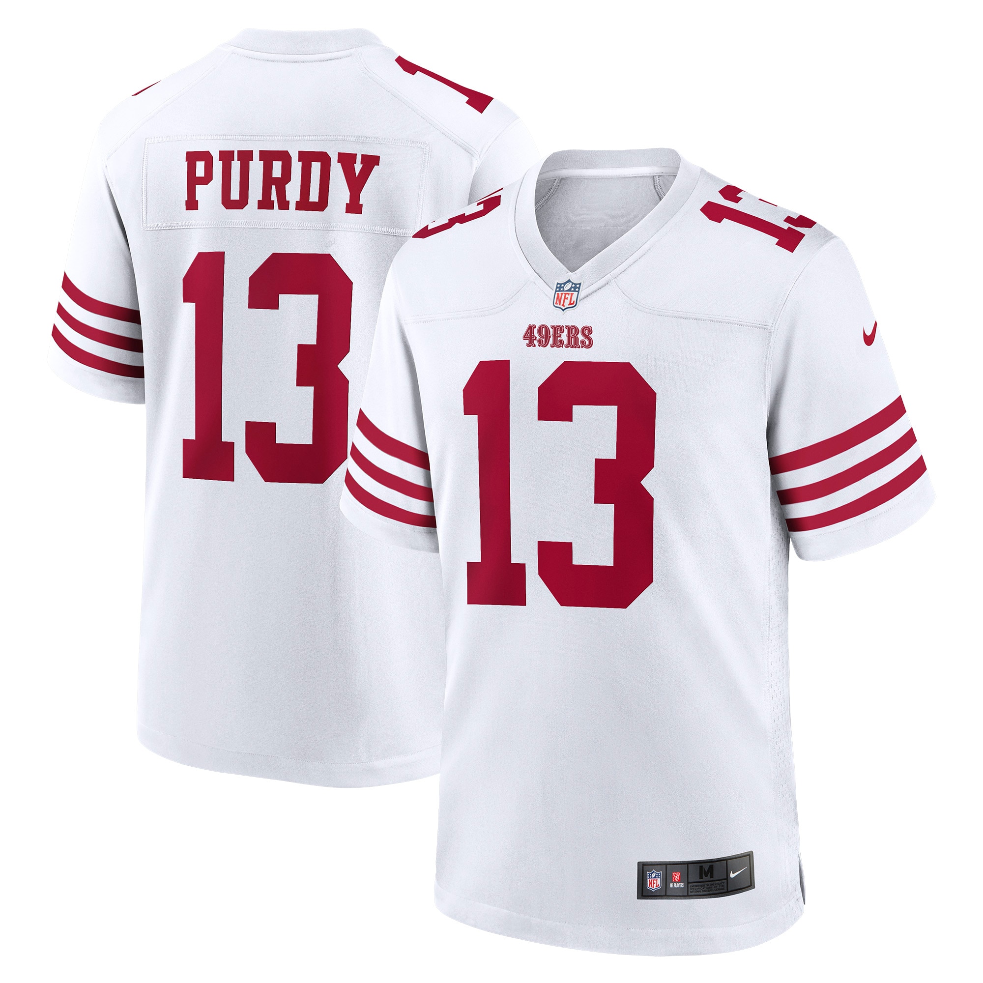 Men's San Francisco 49ers Brock Purdy White Game Player Jersey JS5154 nicesnker