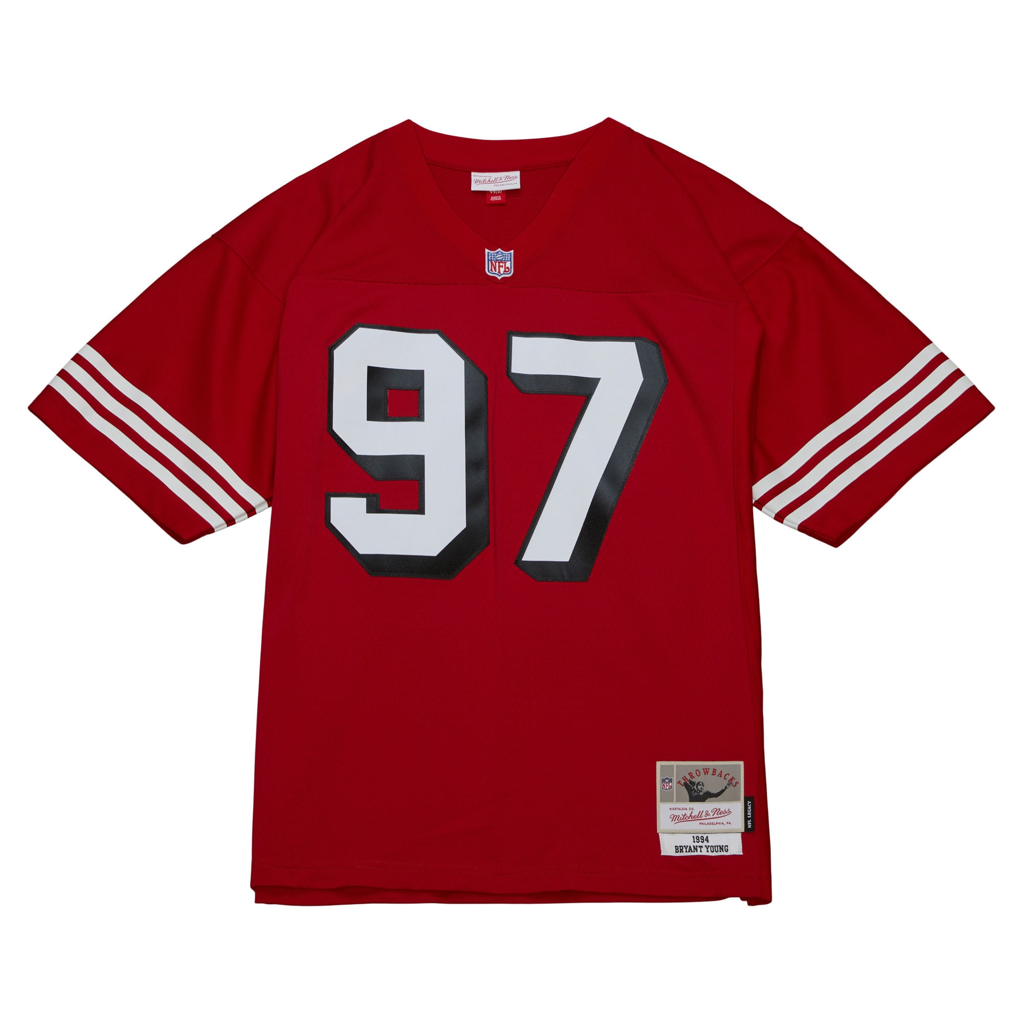 Alternative view of Men's San Francisco 49ers Bryant Young Mitchell & Ness Scarlet Legacy Jersey JS5097 nicesnker