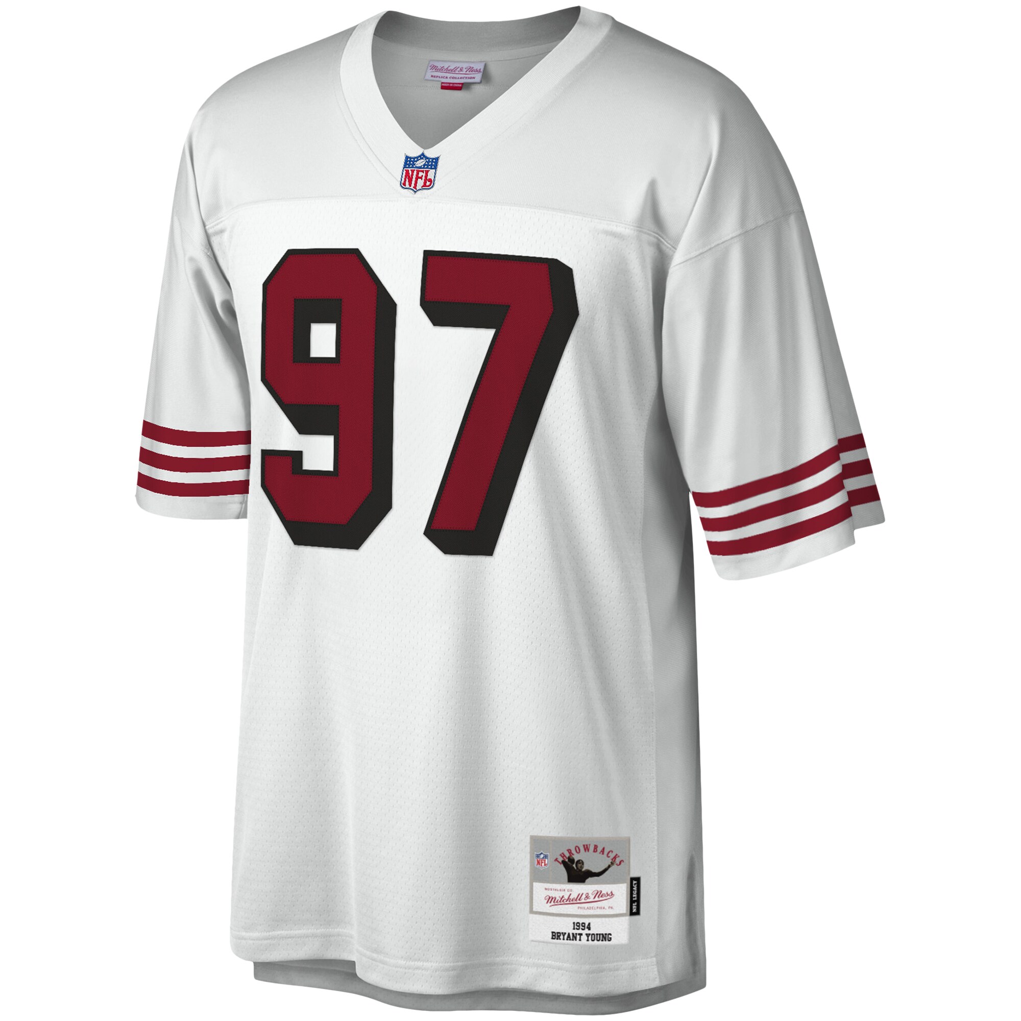 Alternative view of Men's San Francisco 49ers Bryant Young Mitchell & Ness White Legacy Jersey JS6772 nicesnker