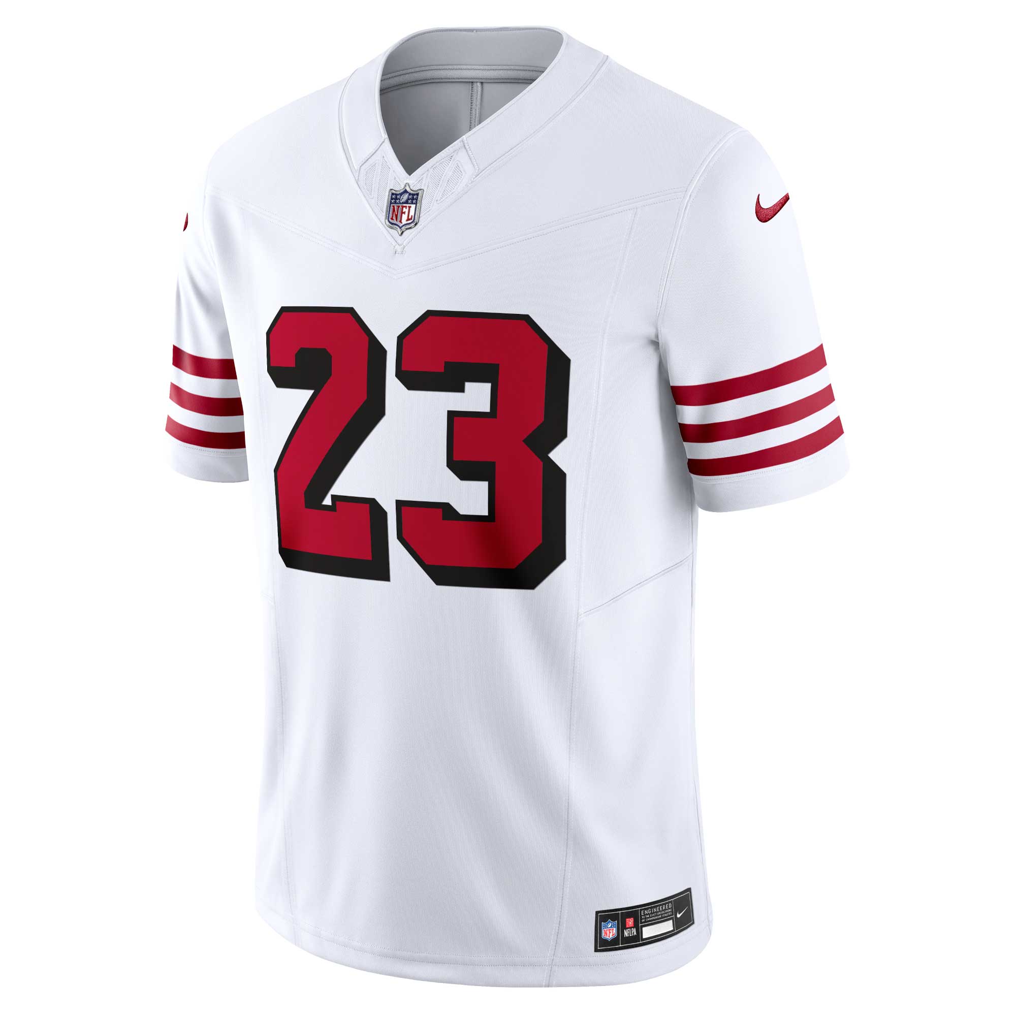 Alternative view of Men's San Francisco 49ers Christian McCaffrey White Vapor F.U.S.E. Limited 2nd Alternate Jersey JS1896 nicesnker