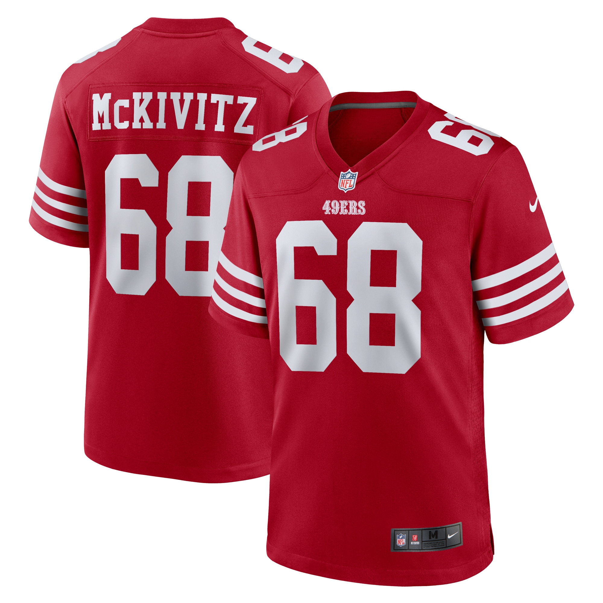 Men's San Francisco 49ers Colton McKivitz Scarlet Game Jersey JS5957 nicesnker