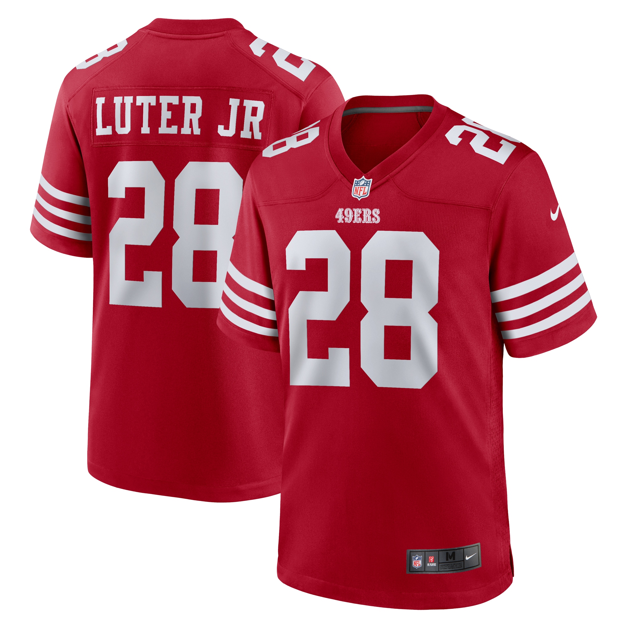 Men's San Francisco 49ers Darrell Luter Jr. Scarlet Game Jersey JS6830 nicesnker