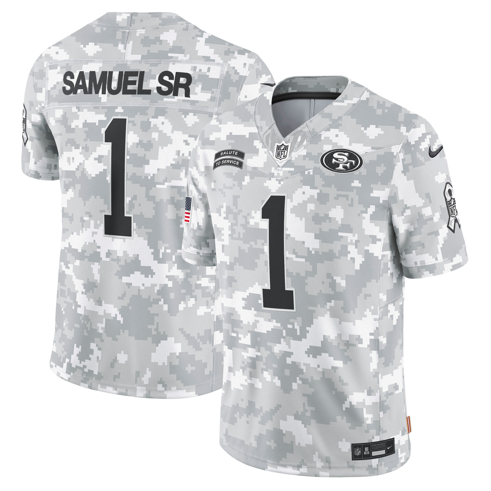 Men's San Francisco 49ers Deebo Samuel Sr Arctic Camo 2024 Salute to Service Limited Jersey JS1659 nicesnker