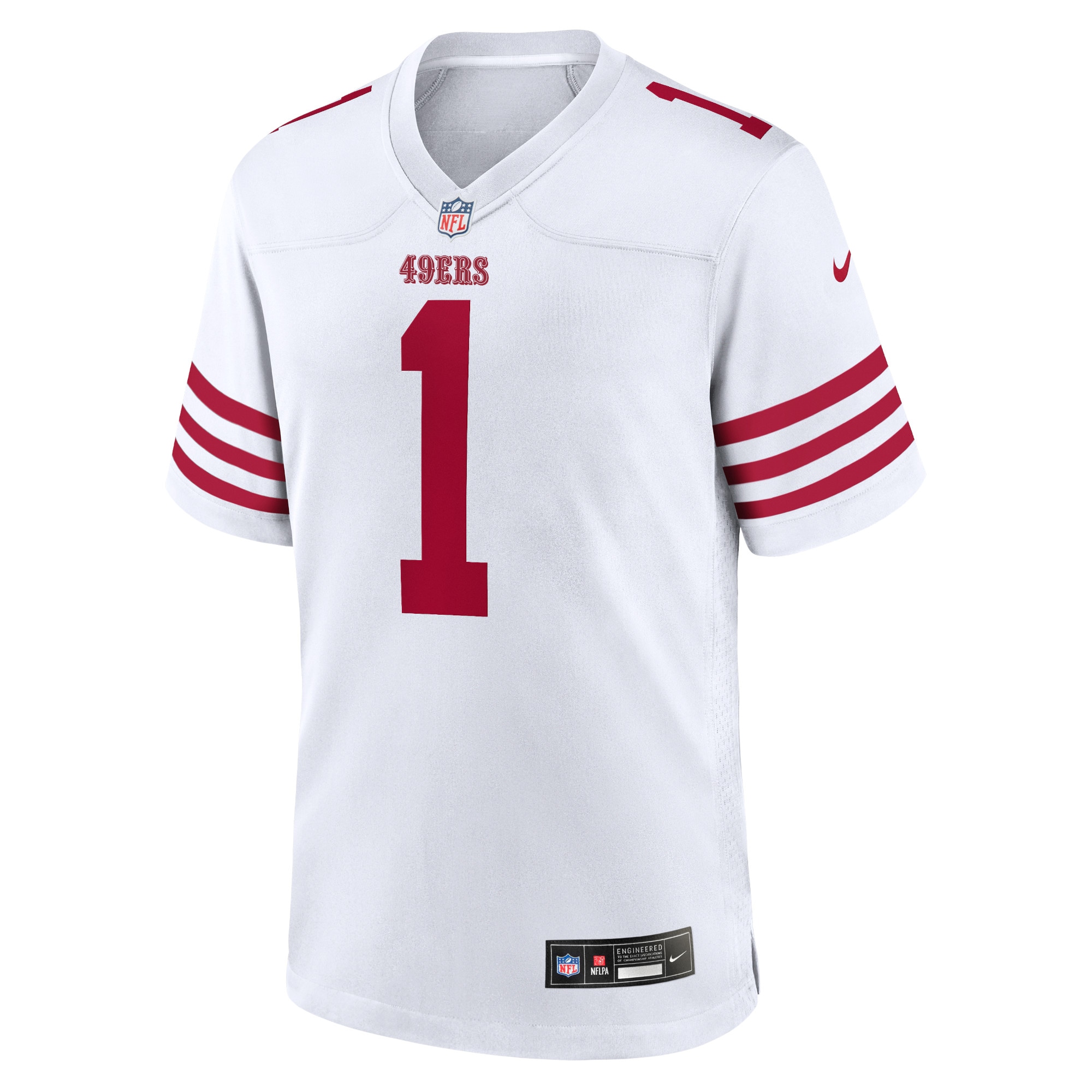Alternative view of Men's San Francisco 49ers Deebo Samuel Sr White Men's Game Jersey JS9308 nicesnker