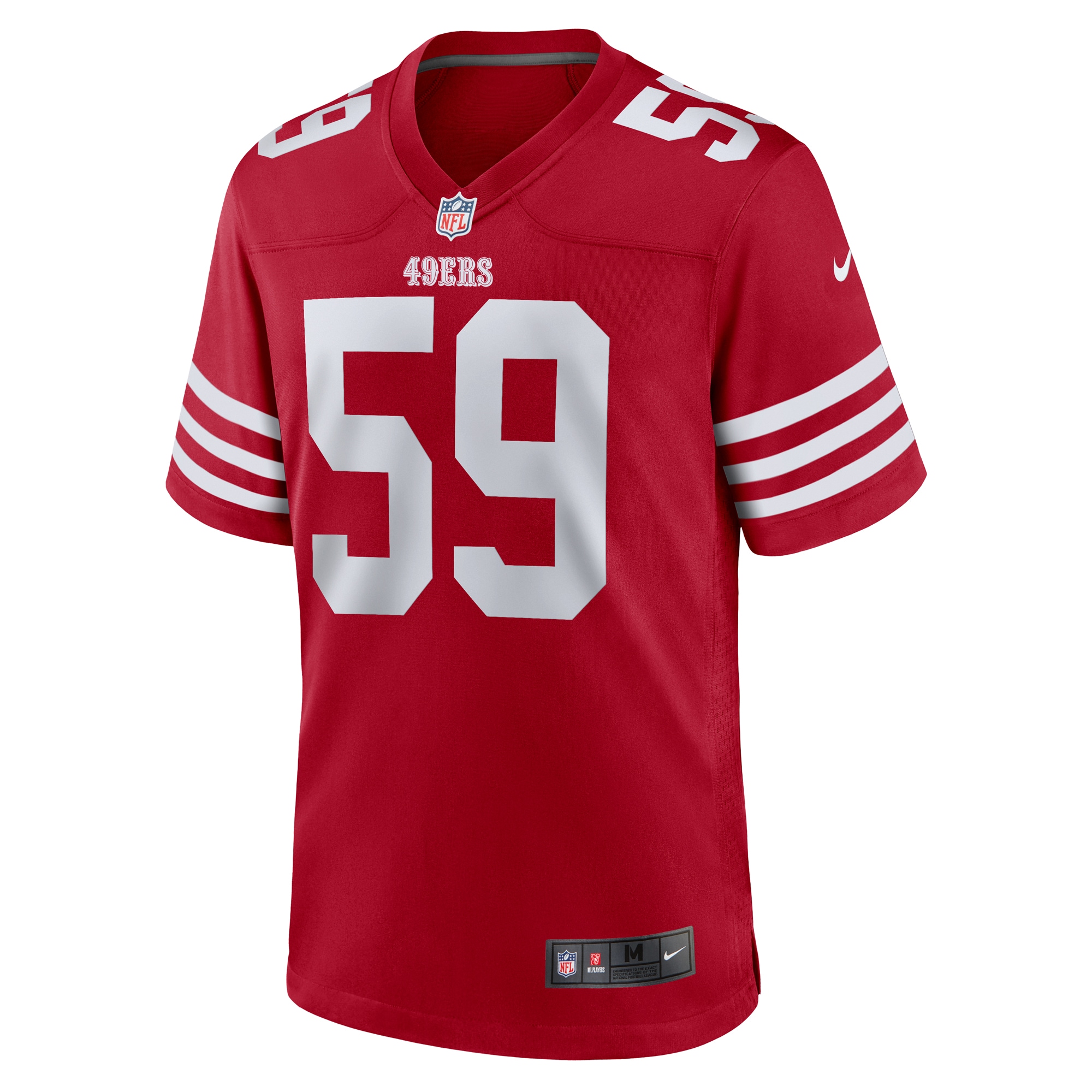 Alternative view of Men's San Francisco 49ers De'Vondre Campbell Scarlet Game Jersey JS9091 nicesnker