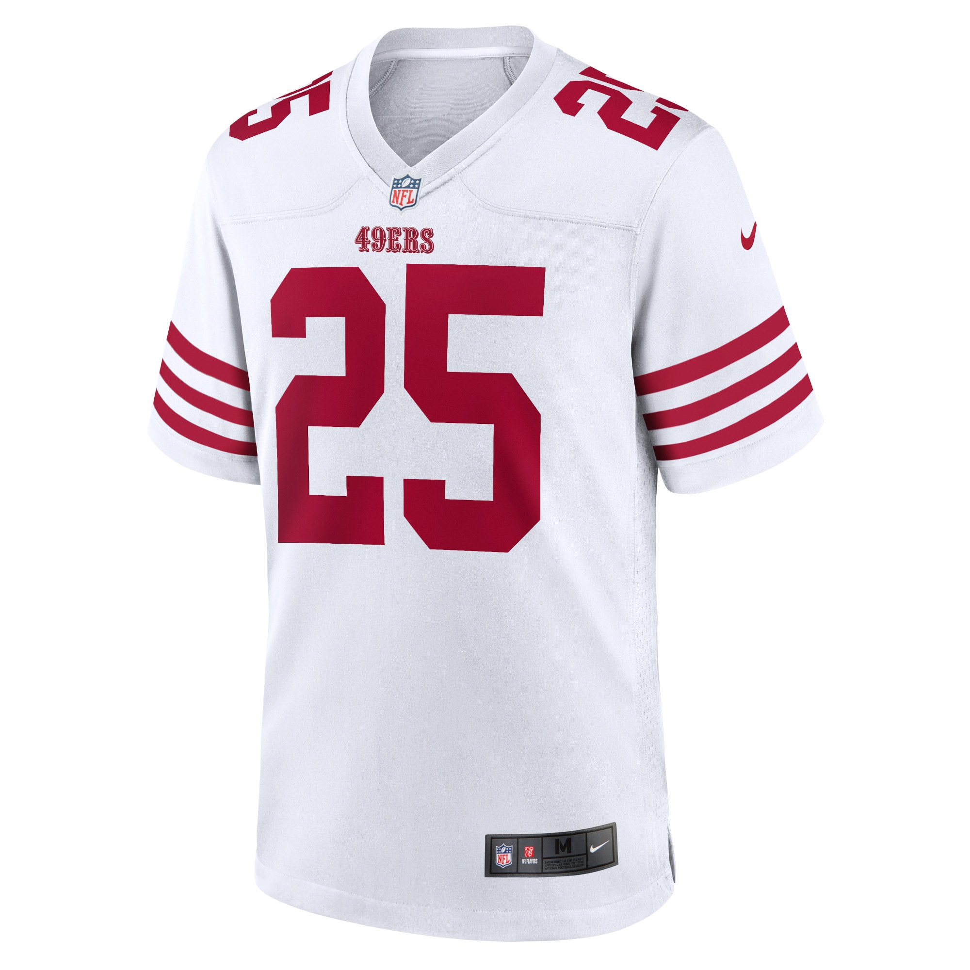 Alternative view of Men's San Francisco 49ers Elijah Mitchell White Player Game Jersey JS9825 nicesnker