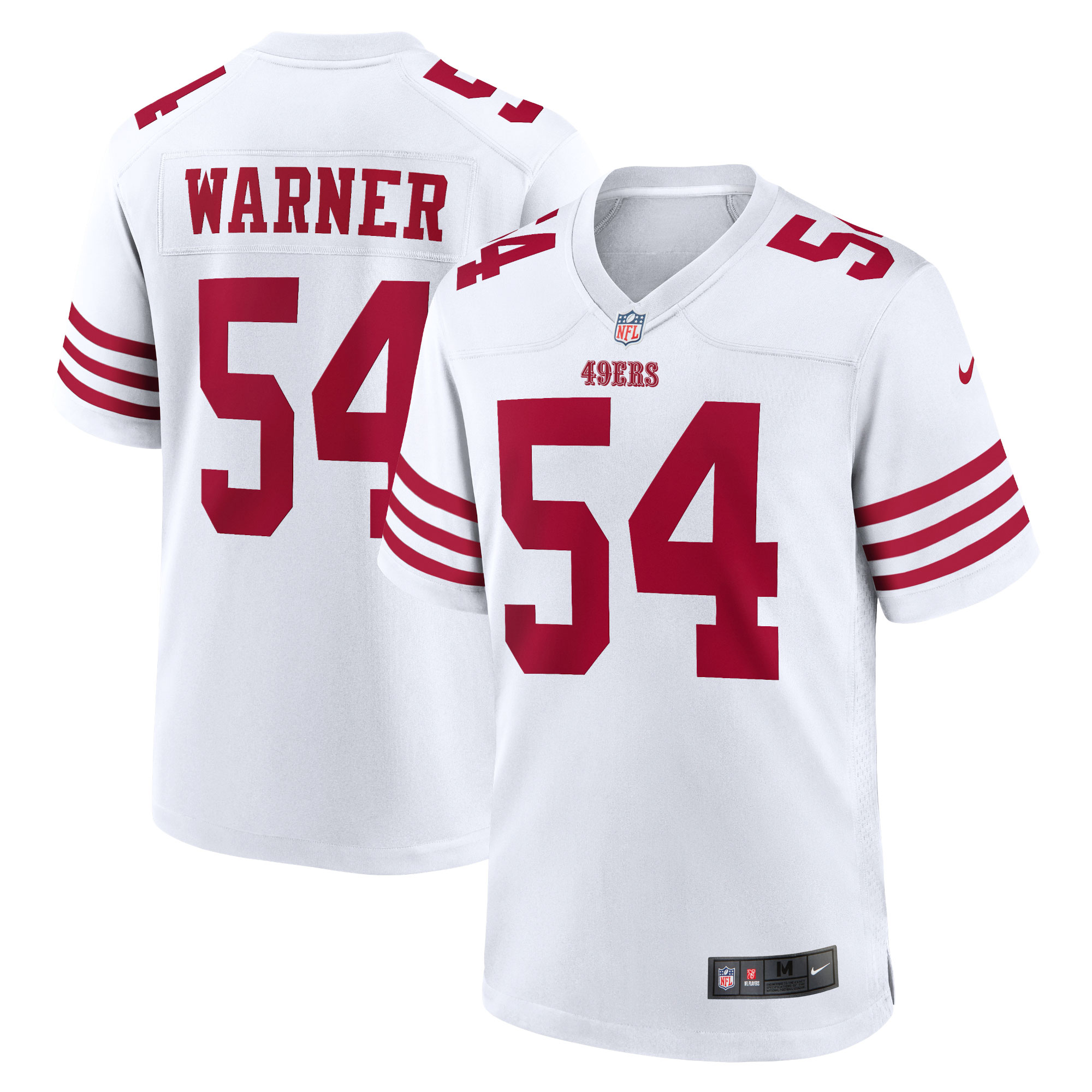 Men's San Francisco 49ers Fred Warner White Team Game Player Jersey JS6885 nicesnker