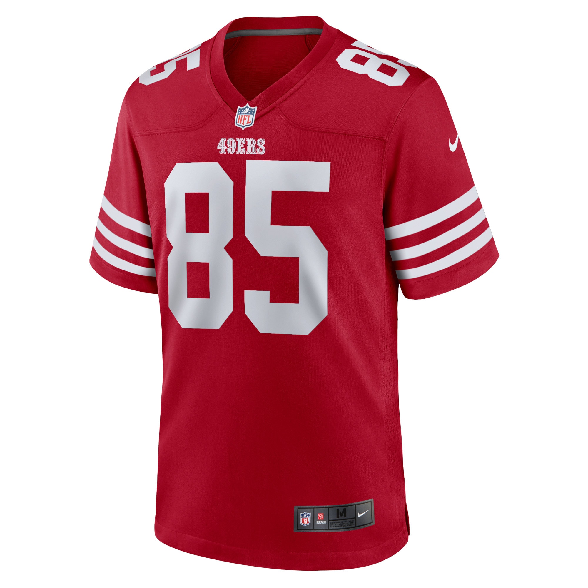 Alternative view of Men's San Francisco 49ers George Kittle Scarlet Team Game Jersey JS3364 nicesnker