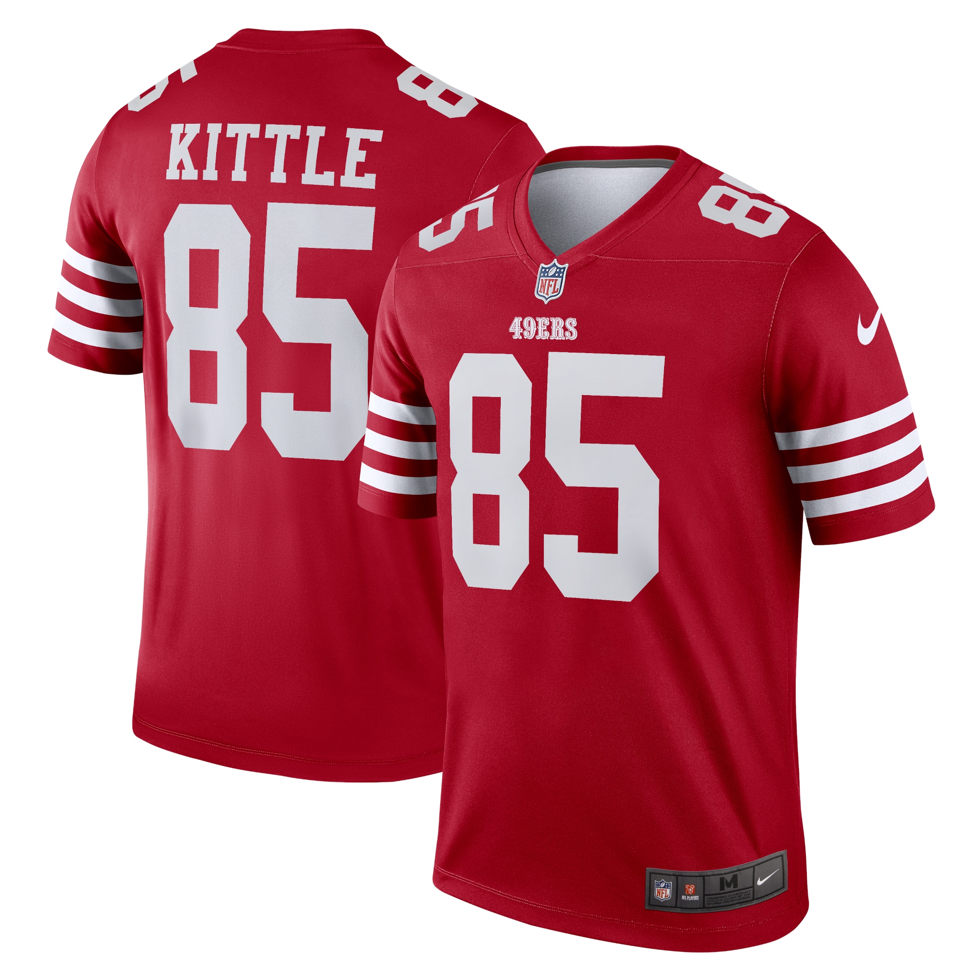 Men's San Francisco 49ers George Kittle Scarlet Team Legend Player Performance Top JS6454 nicesnker