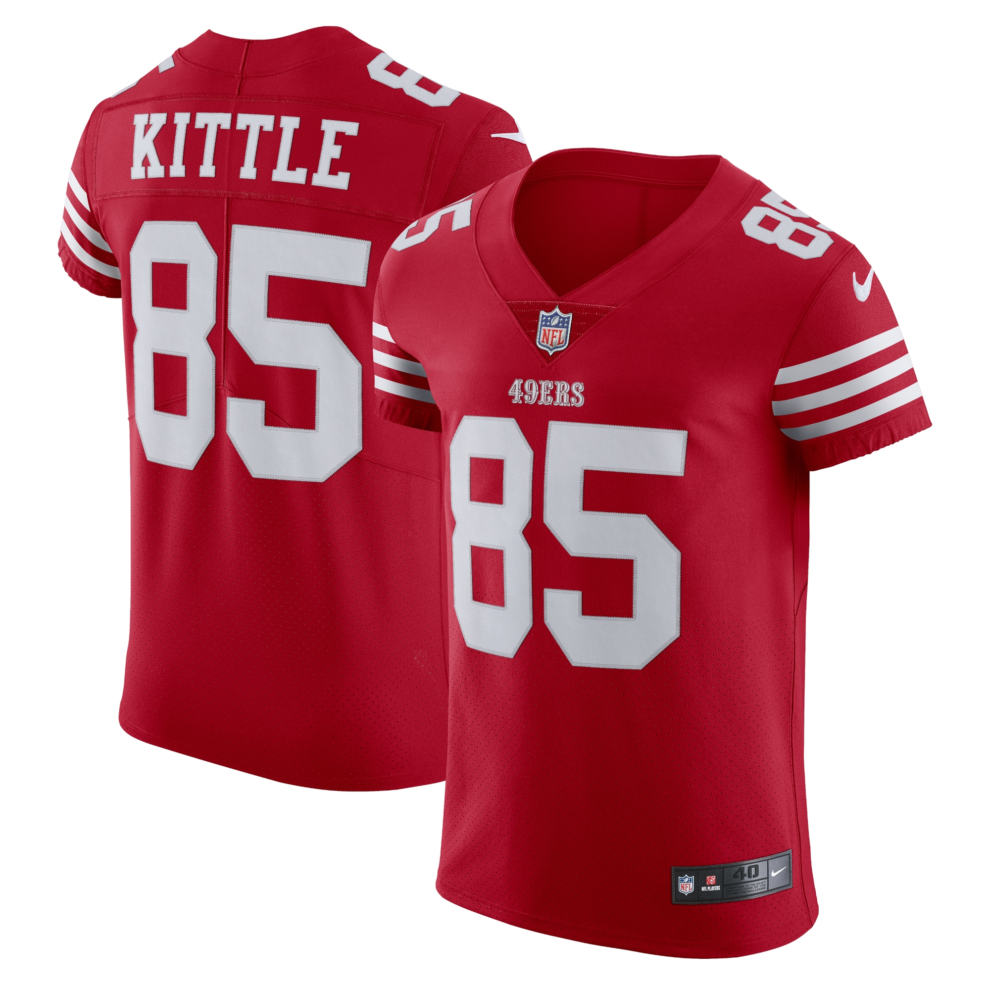 Men's San Francisco 49ers George Kittle Scarlet Vapor Elite Jersey JS9582 nicesnker