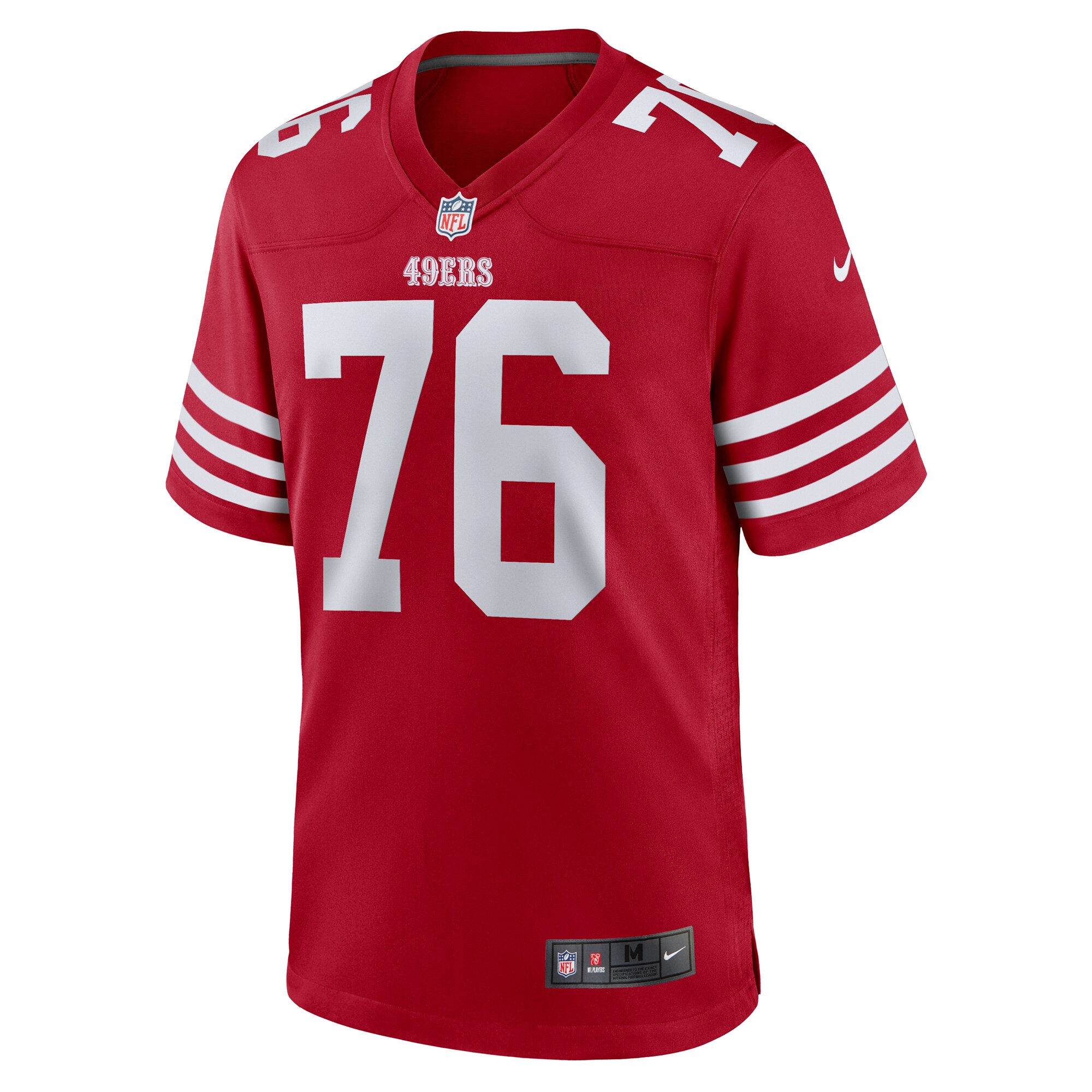 Alternative view of Men's San Francisco 49ers Jaylon Moore Scarlet Game Jersey JS6933 nicesnker