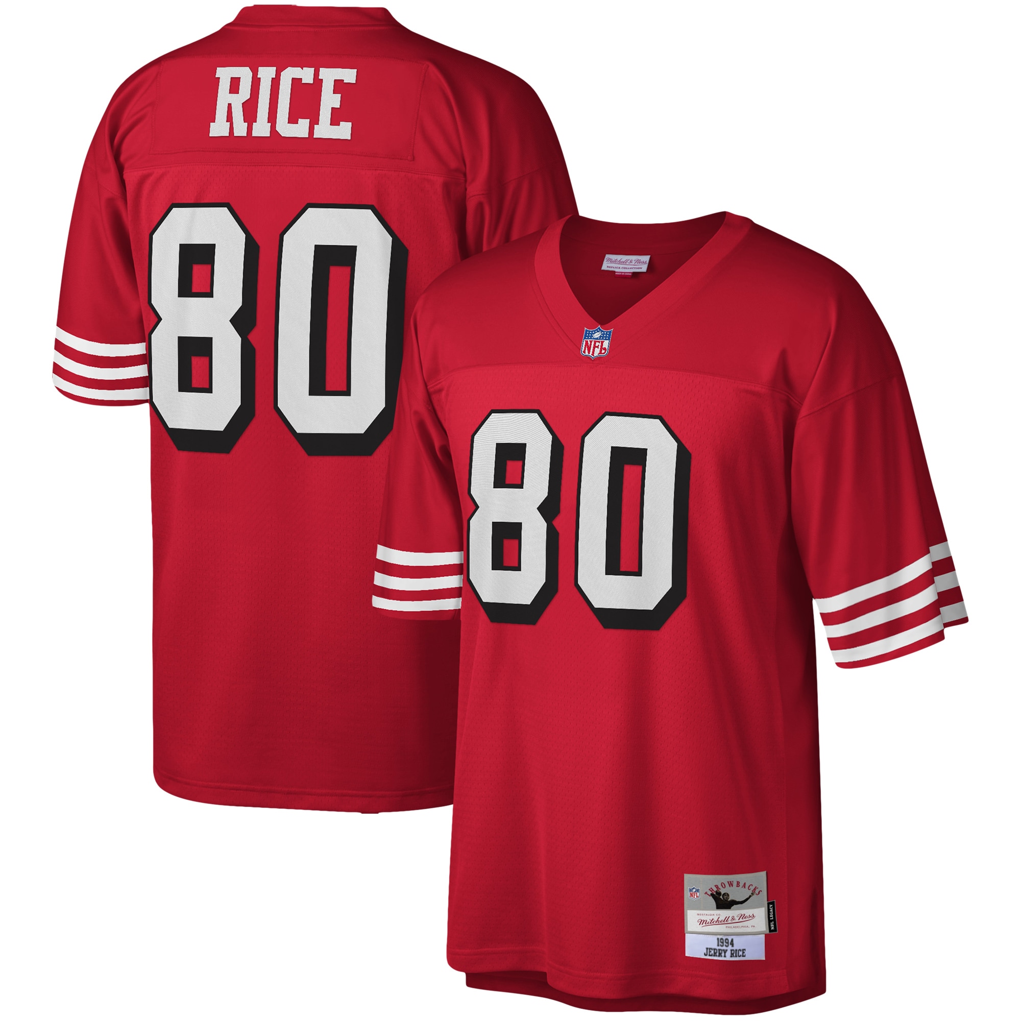 Men's San Francisco 49ers Jerry Rice Mitchell & Ness Scarlet Legacy Jersey JS2351 nicesnker