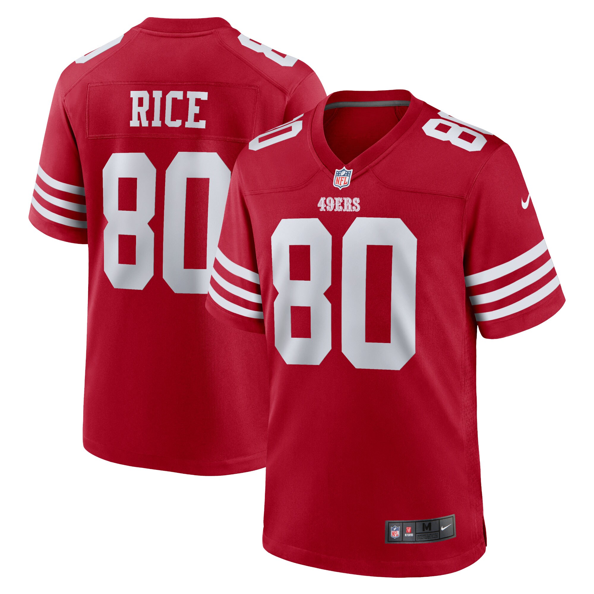 Men's San Francisco 49ers Jerry Rice Scarlet Retired Game Player Jersey JS6310 nicesnker