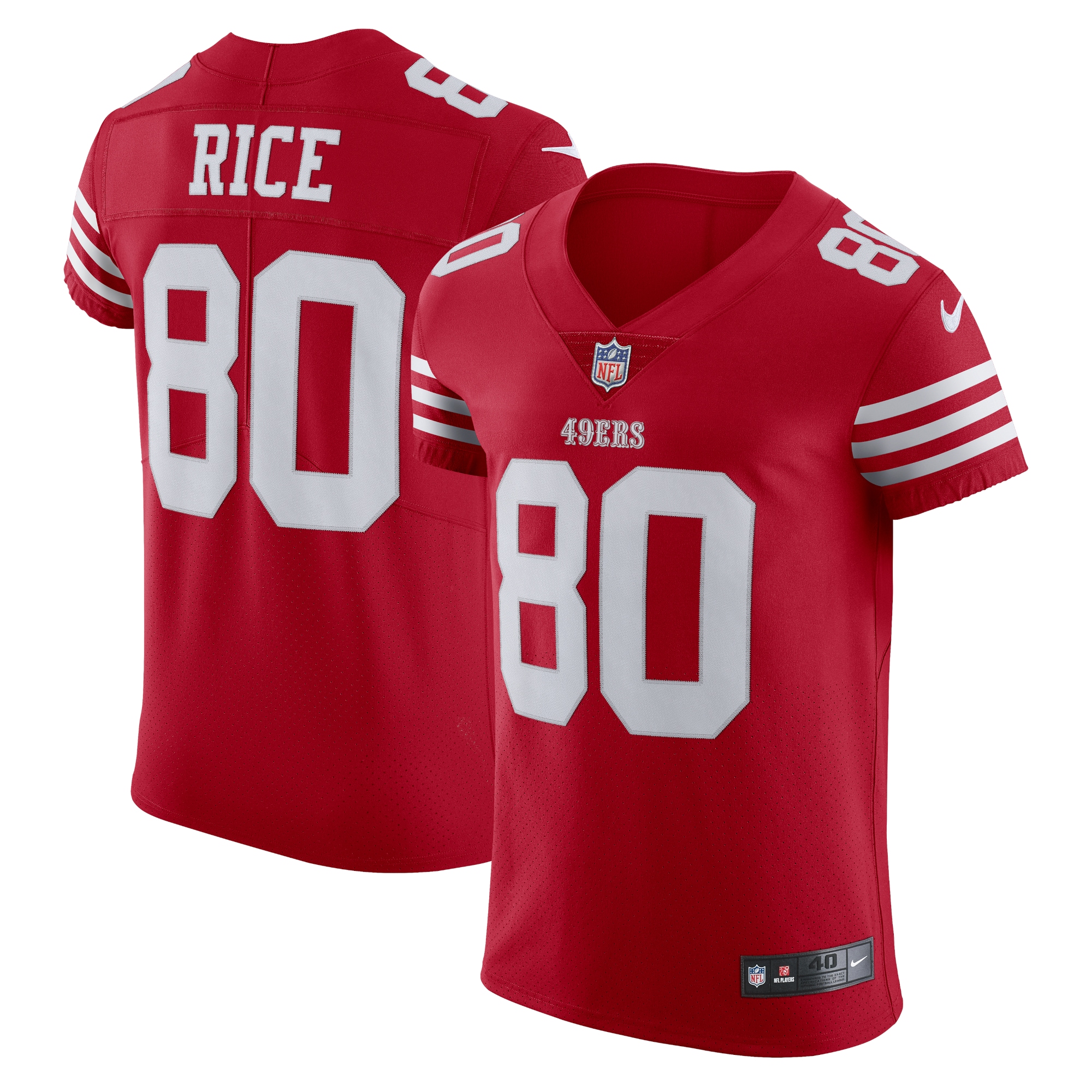 Men's San Francisco 49ers Jerry Rice Scarlet Vapor Elite Retired Player Jersey JS4975 nicesnker